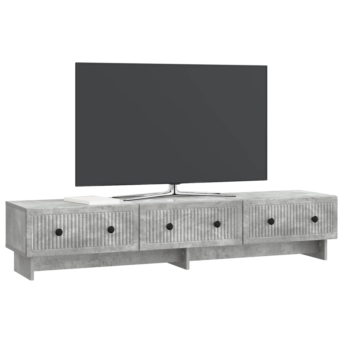 TV-kast met lade Betongrijs 147 x 34,5 x 30 cm Bewerkt hout is nu te koop bij PeponiXL, paradijselijk wonen!