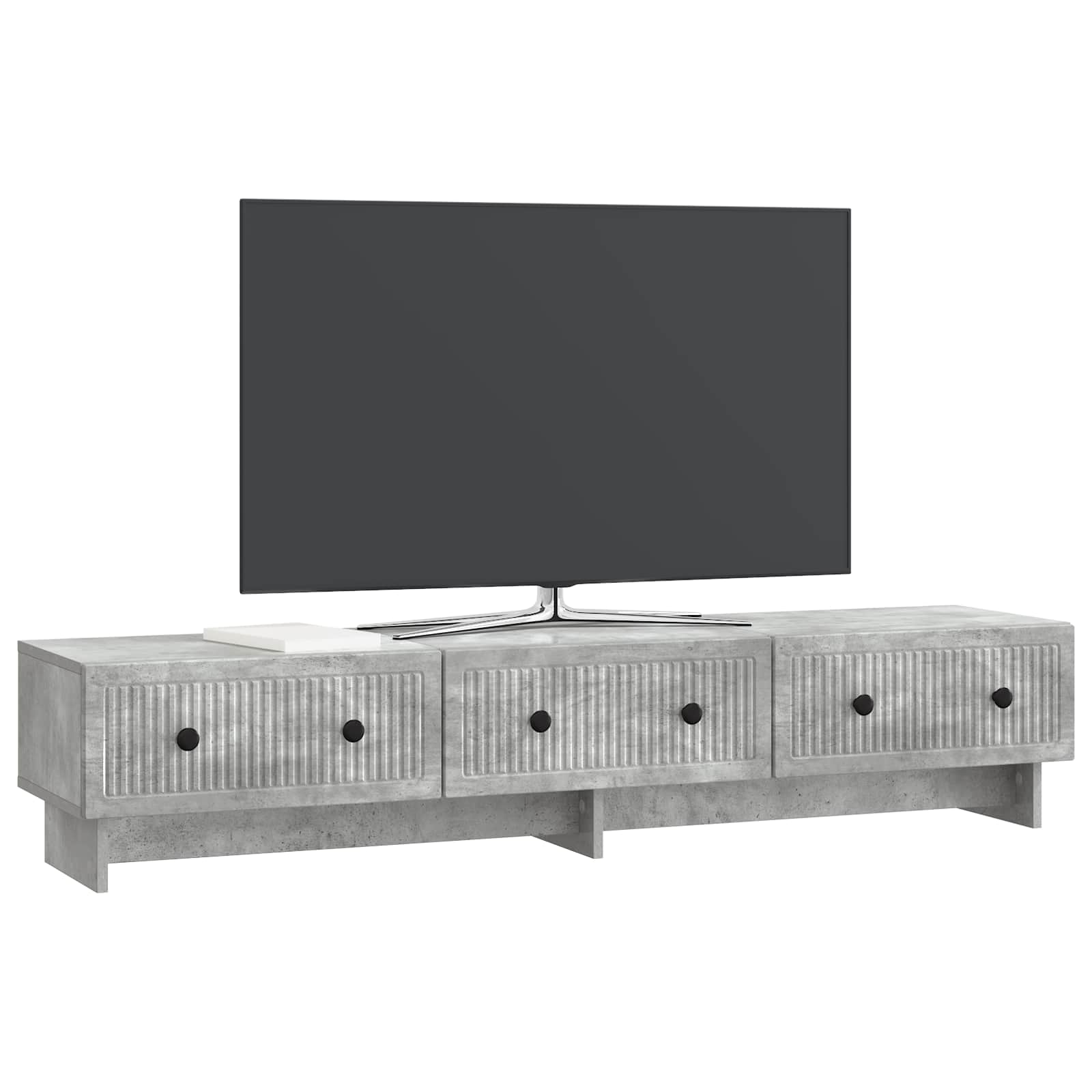 TV-kast met lade Betongrijs 147 x 34,5 x 30 cm Bewerkt hout is nu te koop bij PeponiXL, paradijselijk wonen!