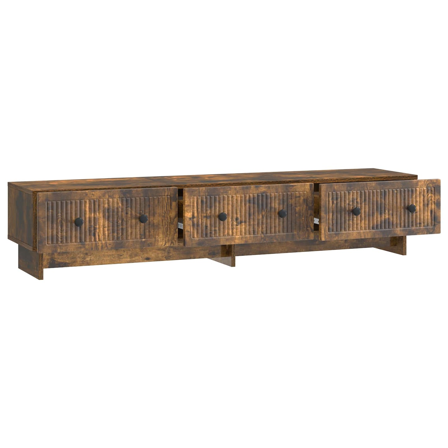 TV-kast met lade Gerookt eiken 147 x 34,5 x 30 cm Bewerkt hout is nu te koop bij PeponiXL, paradijselijk wonen!