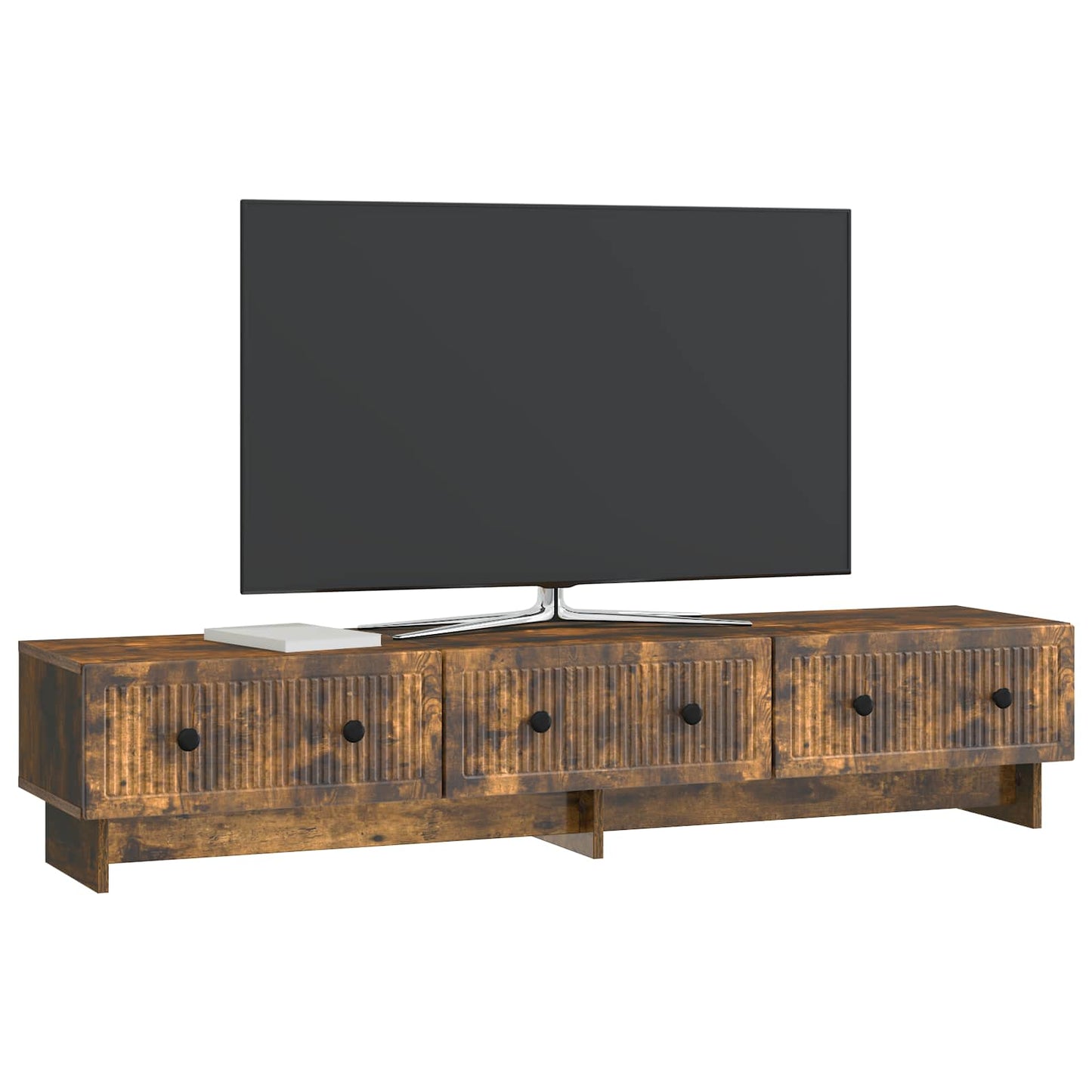 TV-kast met lade Gerookt eiken 147 x 34,5 x 30 cm Bewerkt hout is nu te koop bij PeponiXL, paradijselijk wonen!