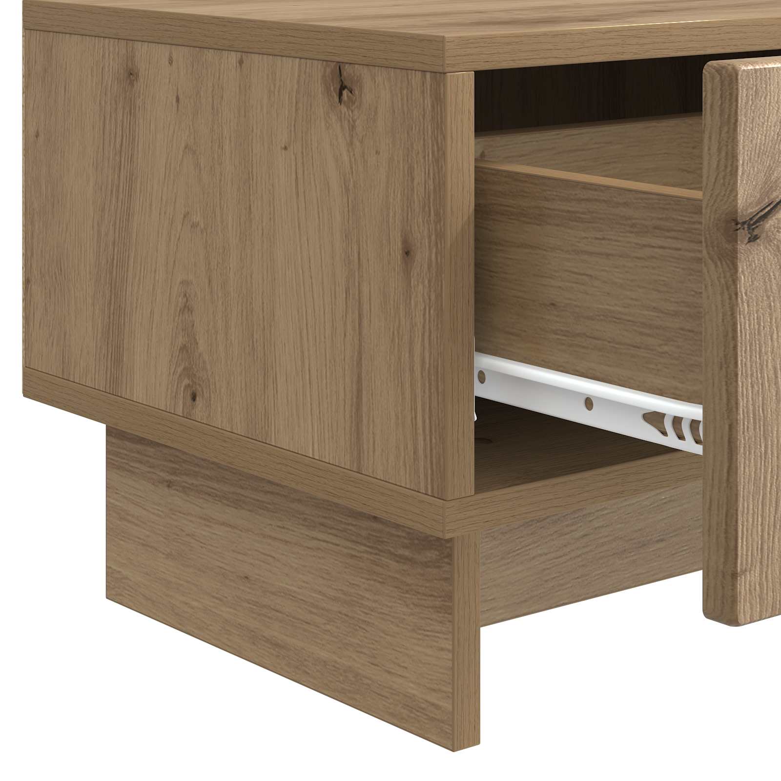 TV-kast Artisanaal eiken 147 x 34,5 x 30 cm Bewerkt hout is nu te koop bij PeponiXL, paradijselijk wonen!