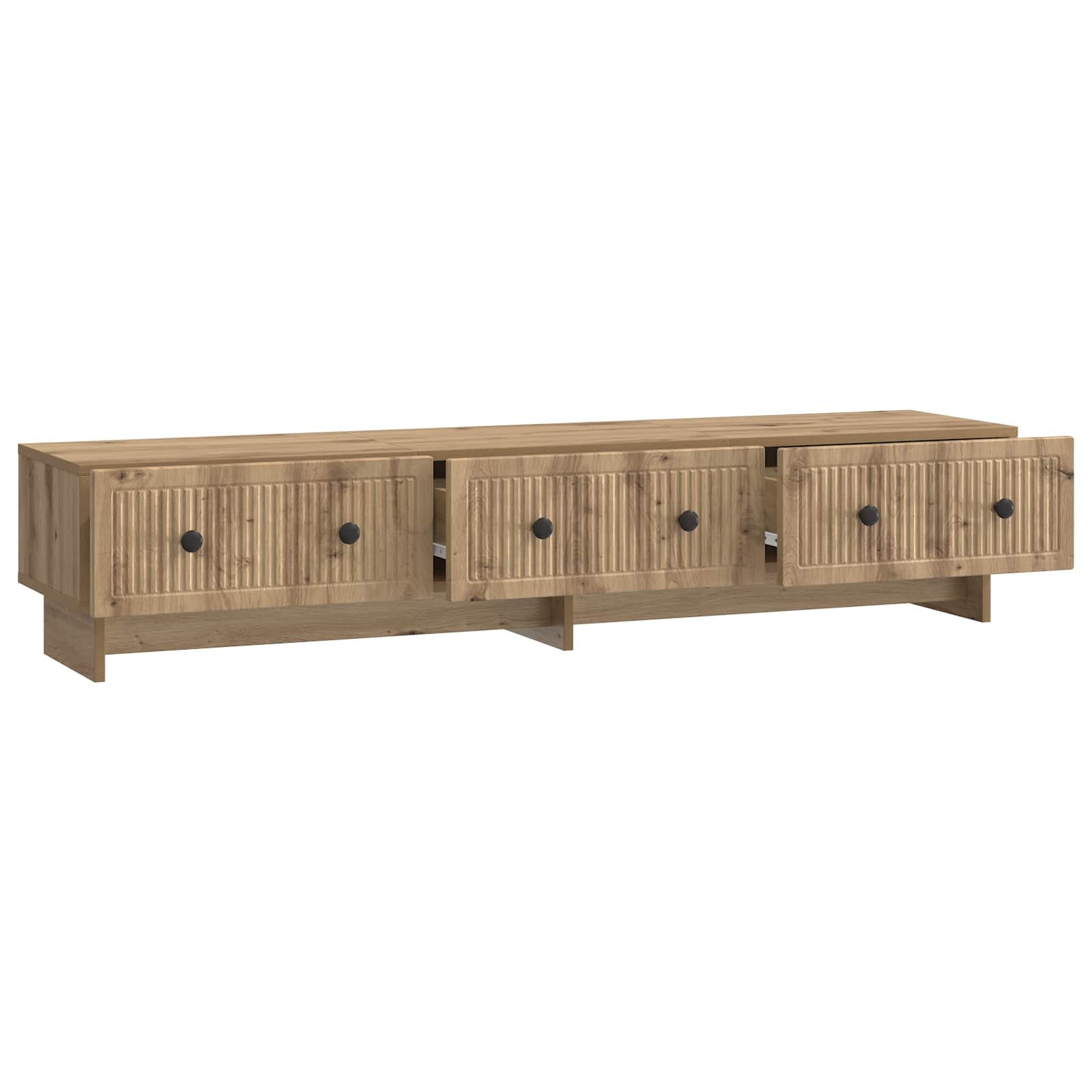 TV-kast Artisanaal eiken 147 x 34,5 x 30 cm Bewerkt hout is nu te koop bij PeponiXL, paradijselijk wonen!