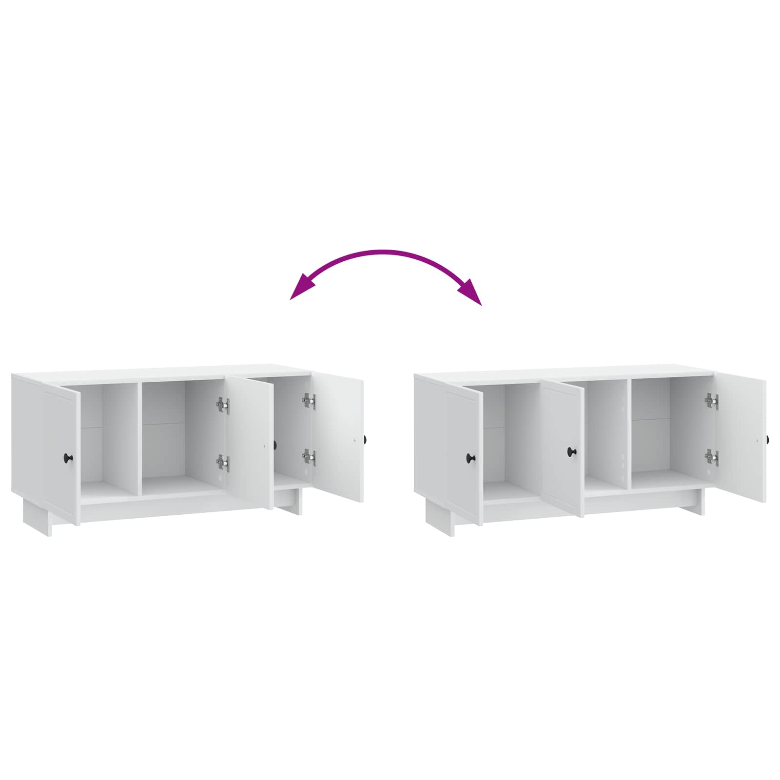 TV-kast Wit 99 x 34,5 x 50 cm Bewerkt hout is nu te koop bij PeponiXL, paradijselijk wonen!