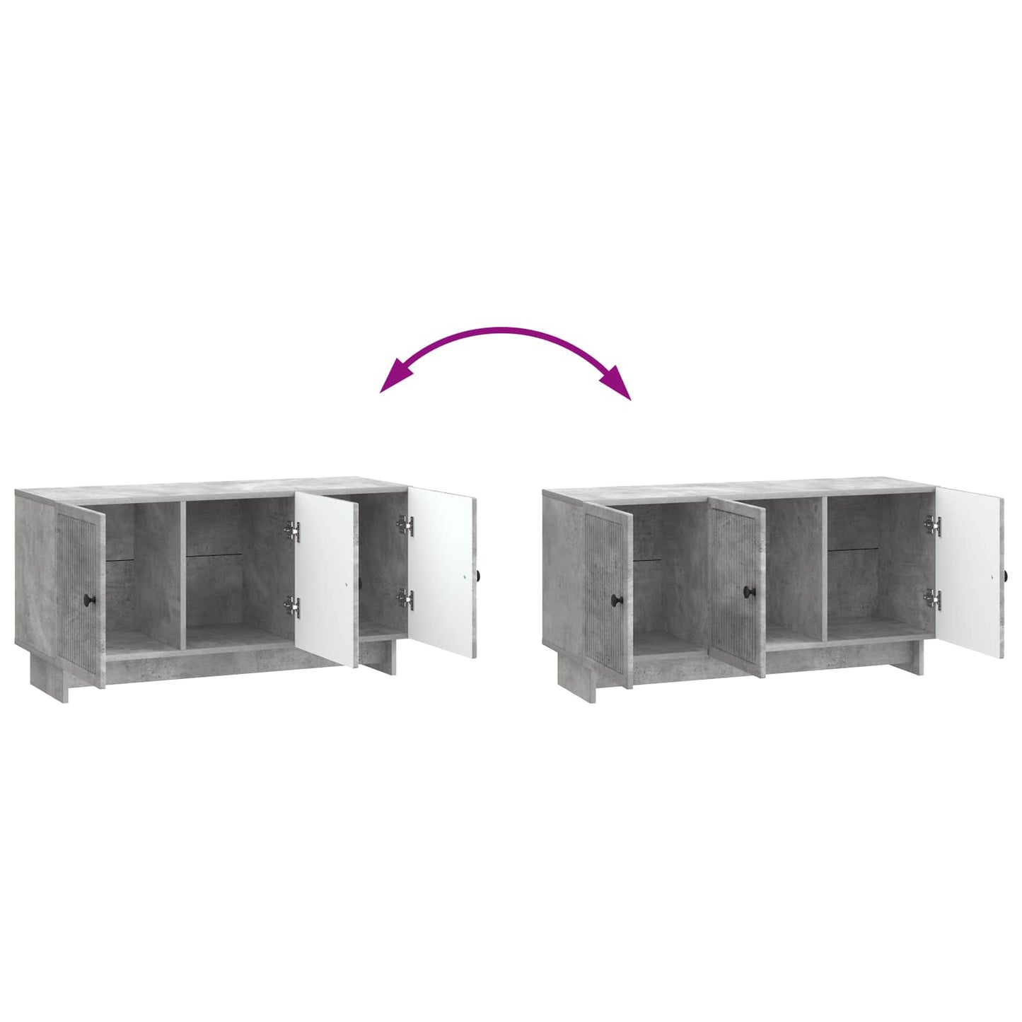 TV-kast Betongrijs 99 x 34,5 x 50 cm Bewerkt hout is nu te koop bij PeponiXL, paradijselijk wonen!