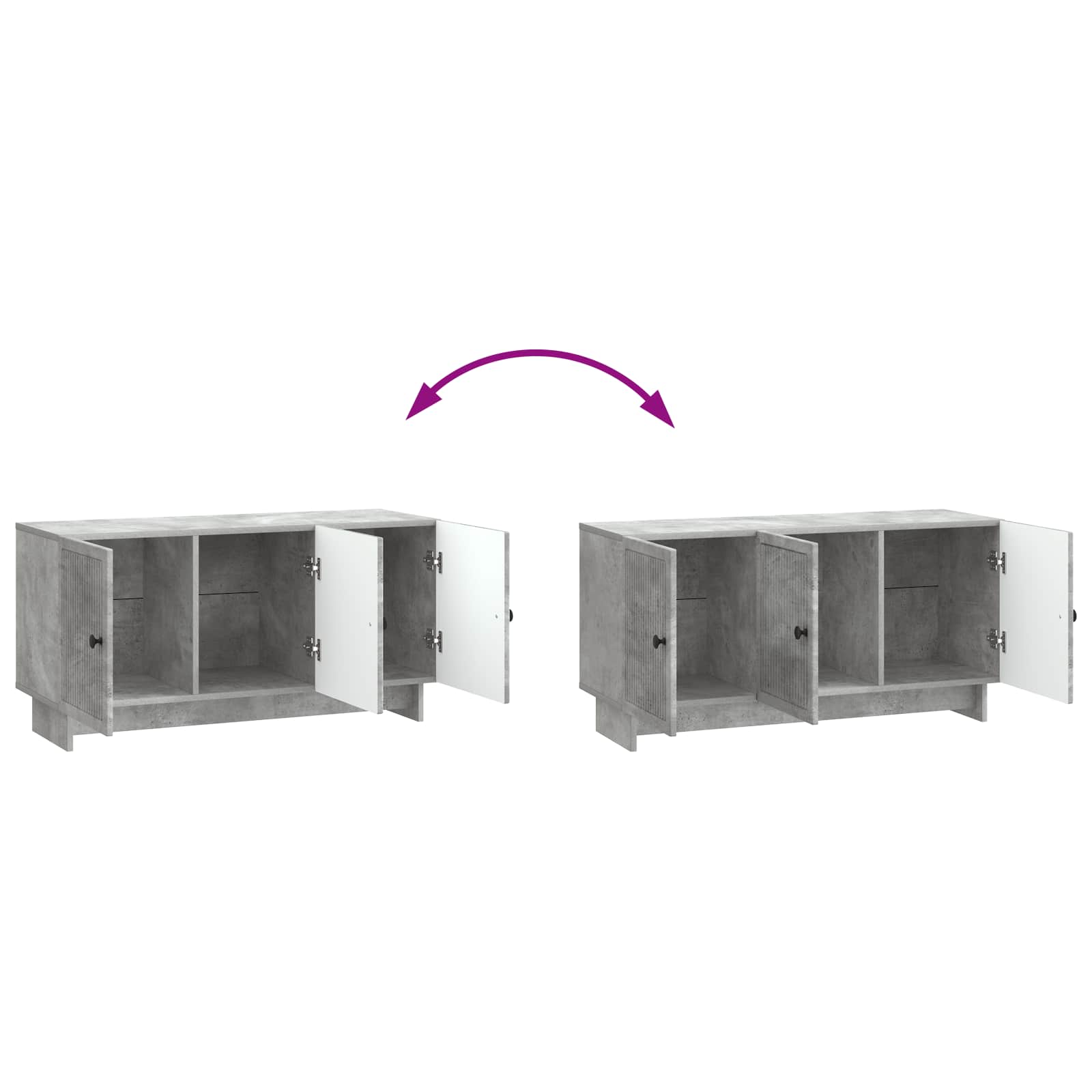 TV-kast Betongrijs 99 x 34,5 x 50 cm Bewerkt hout is nu te koop bij PeponiXL, paradijselijk wonen!