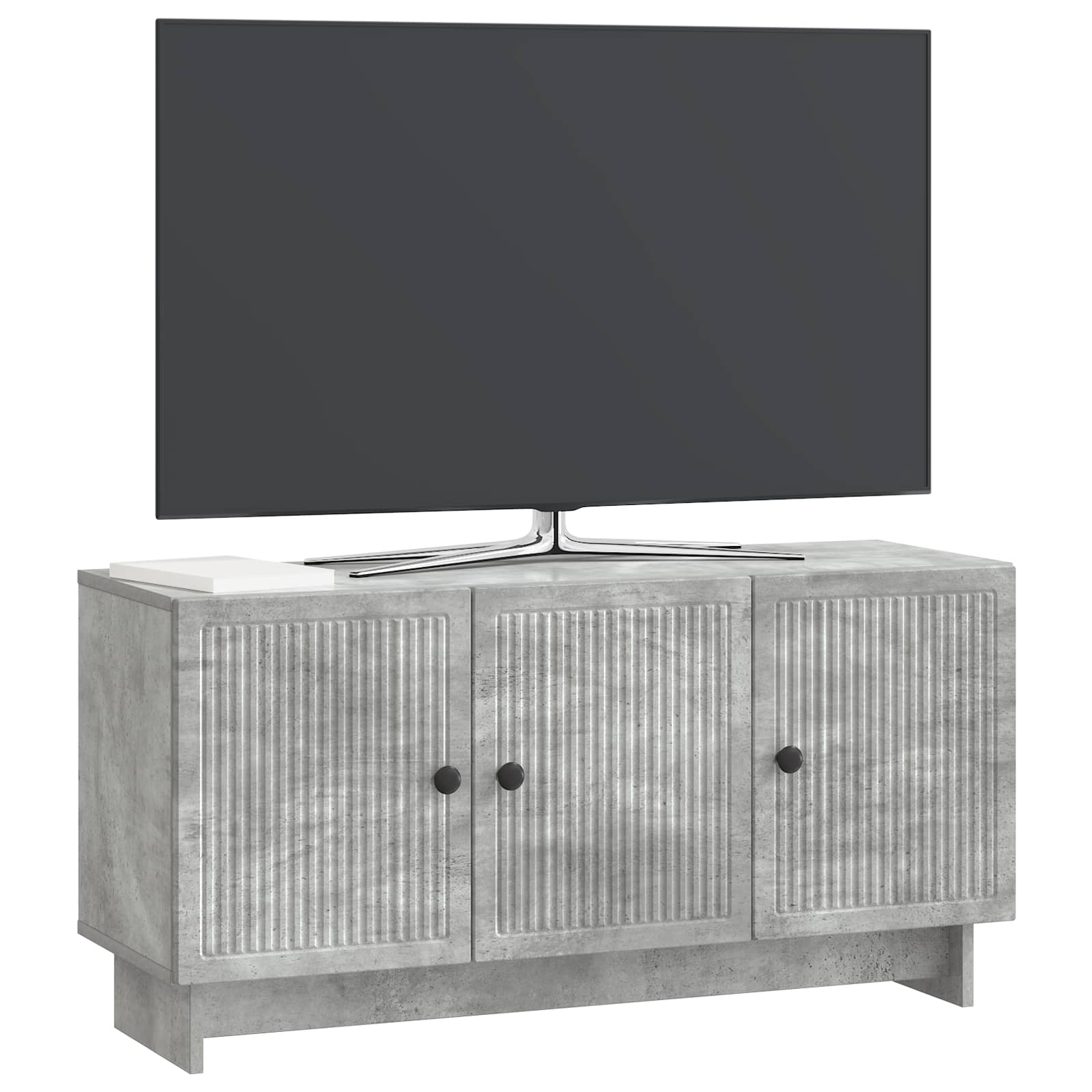 TV-kast Betongrijs 99 x 34,5 x 50 cm Bewerkt hout is nu te koop bij PeponiXL, paradijselijk wonen!