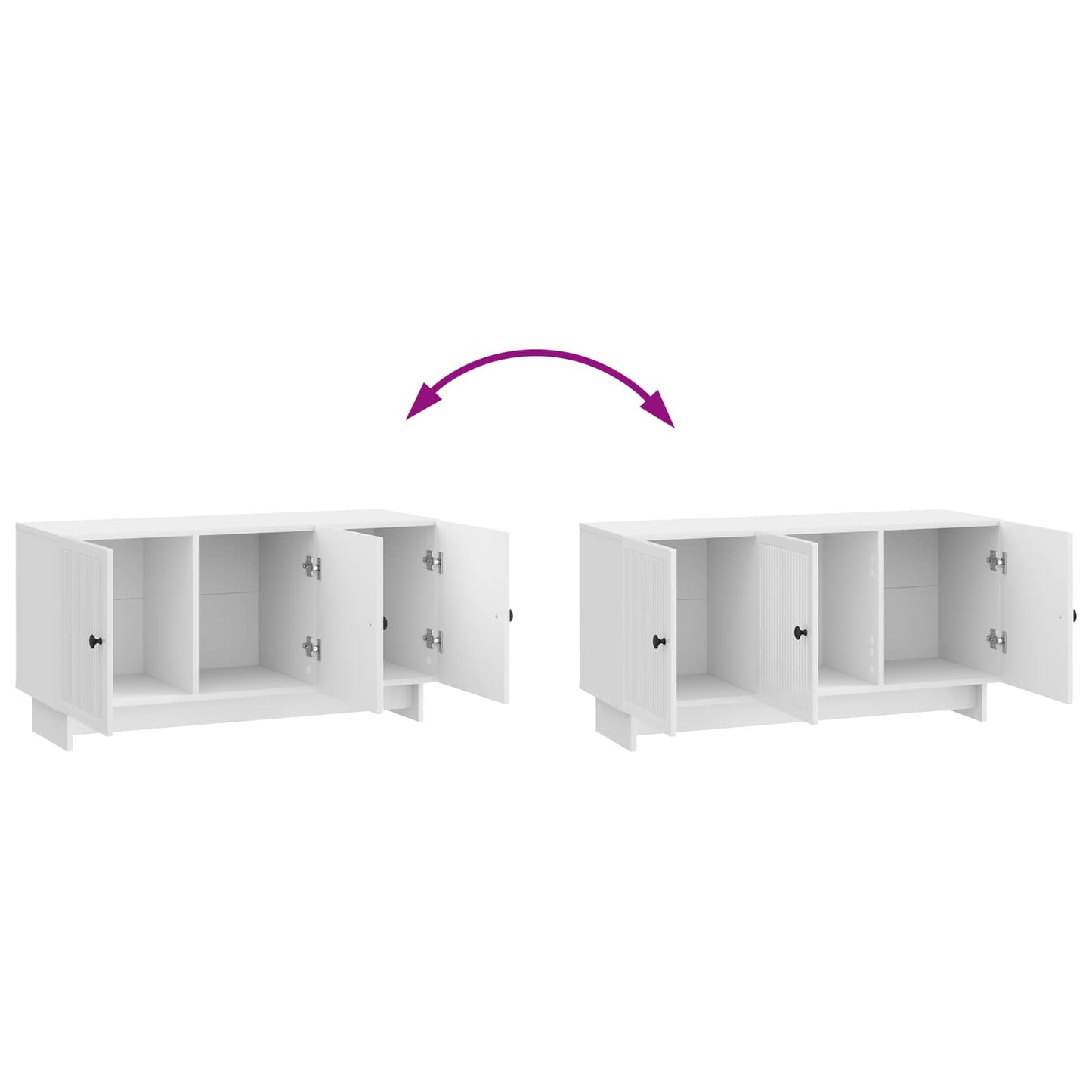 TV-kast Hoogglans Wit 99 x 34,5 x 50 cm Bewerkt hout is nu te koop bij PeponiXL, paradijselijk wonen!