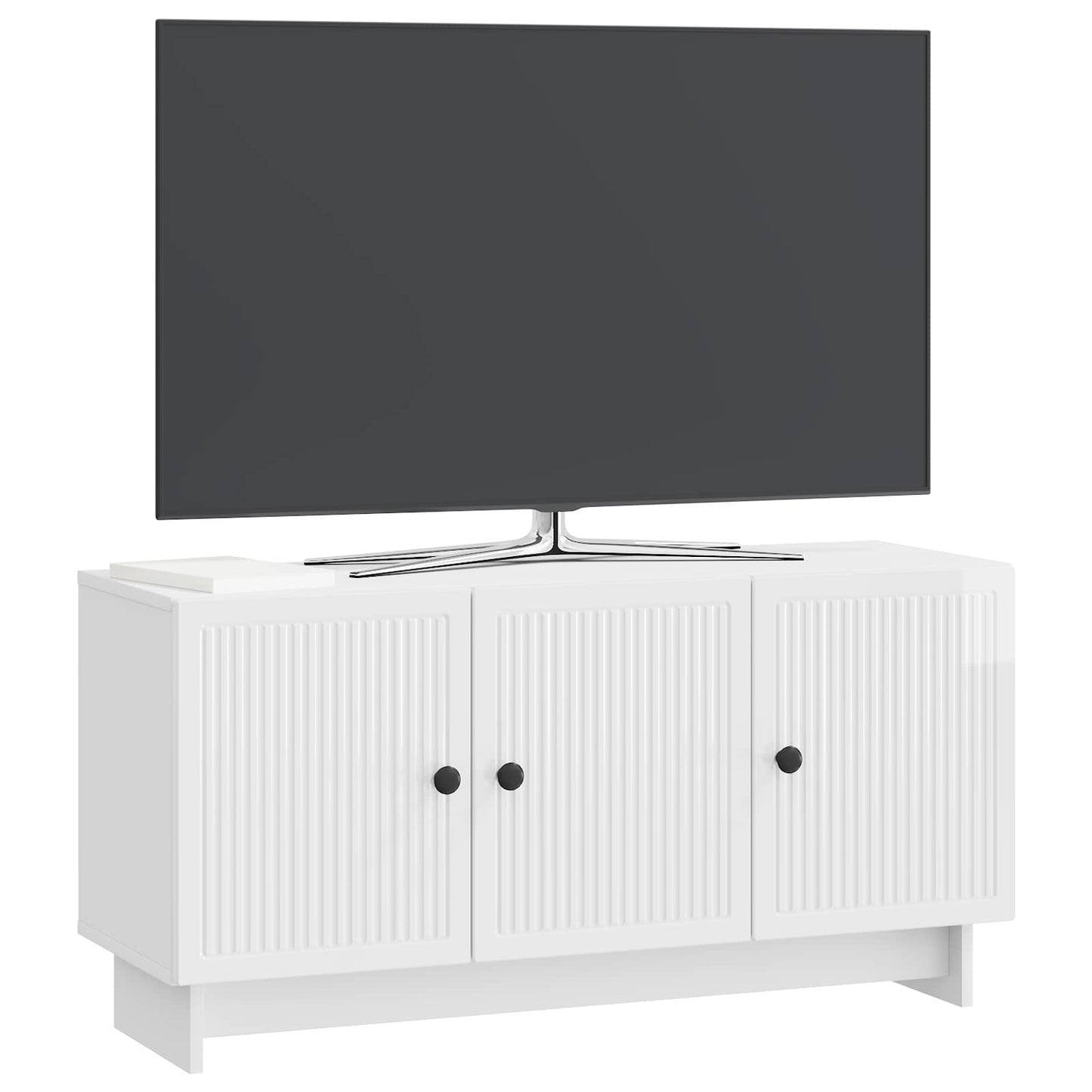 TV-kast Hoogglans Wit 99 x 34,5 x 50 cm Bewerkt hout is nu te koop bij PeponiXL, paradijselijk wonen!