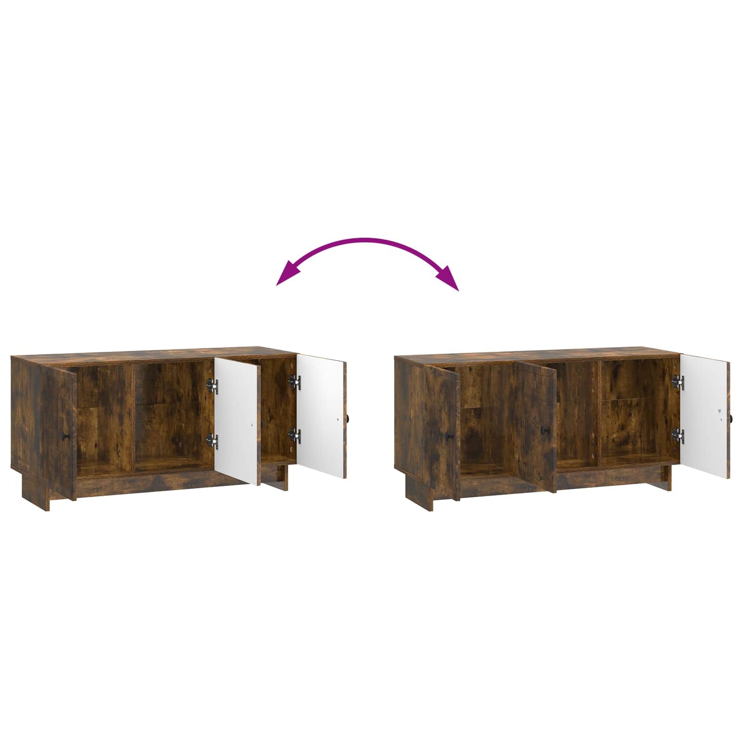 TV-kast Gerookt eiken 99 x 34,5 x 50 cm Bewerkt hout is nu te koop bij PeponiXL, paradijselijk wonen!