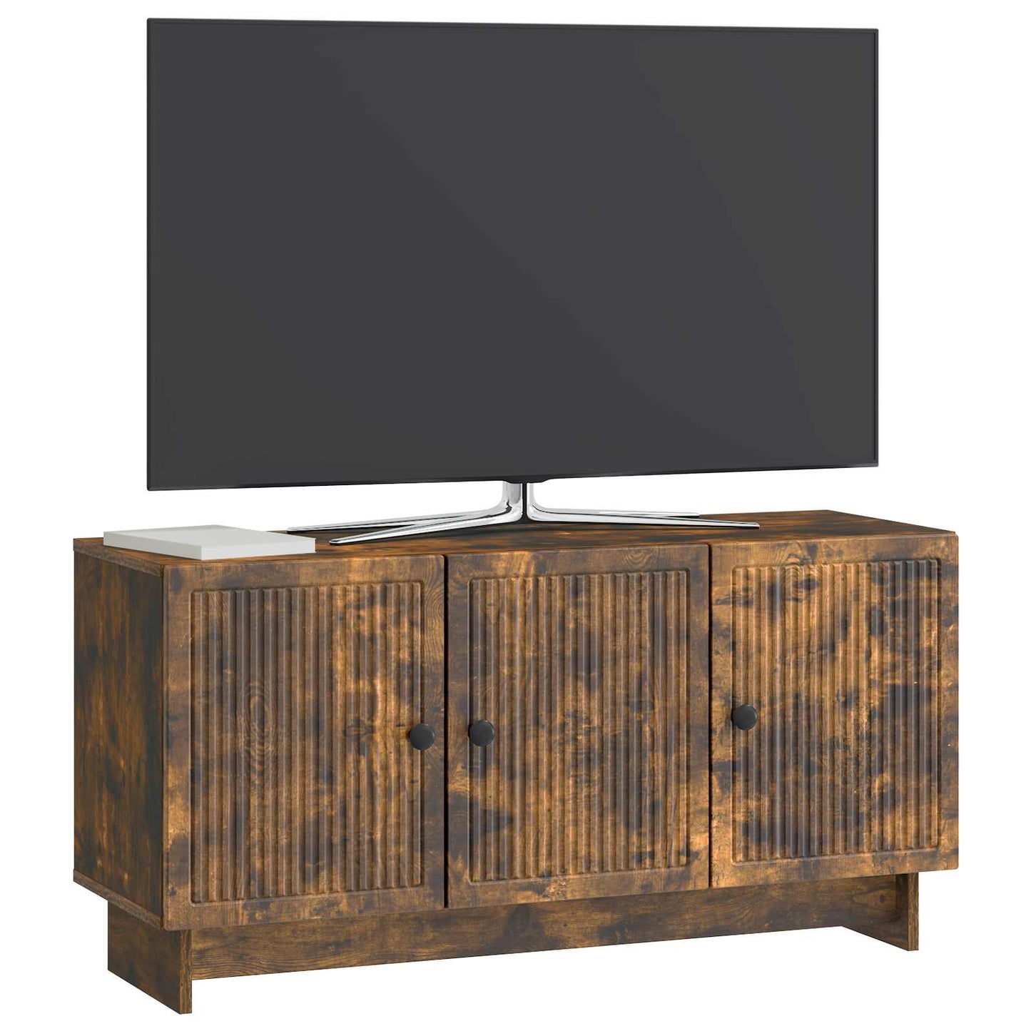 TV-kast Gerookt eiken 99 x 34,5 x 50 cm Bewerkt hout is nu te koop bij PeponiXL, paradijselijk wonen!