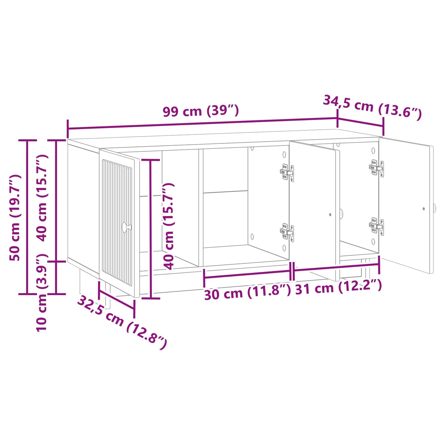 TV-kast Gerookt eiken 99 x 34,5 x 50 cm Bewerkt hout is nu te koop bij PeponiXL, paradijselijk wonen!