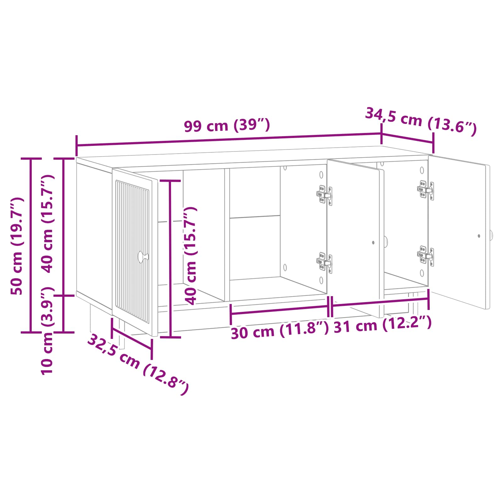 TV-kast Gerookt eiken 99 x 34,5 x 50 cm Bewerkt hout is nu te koop bij PeponiXL, paradijselijk wonen!