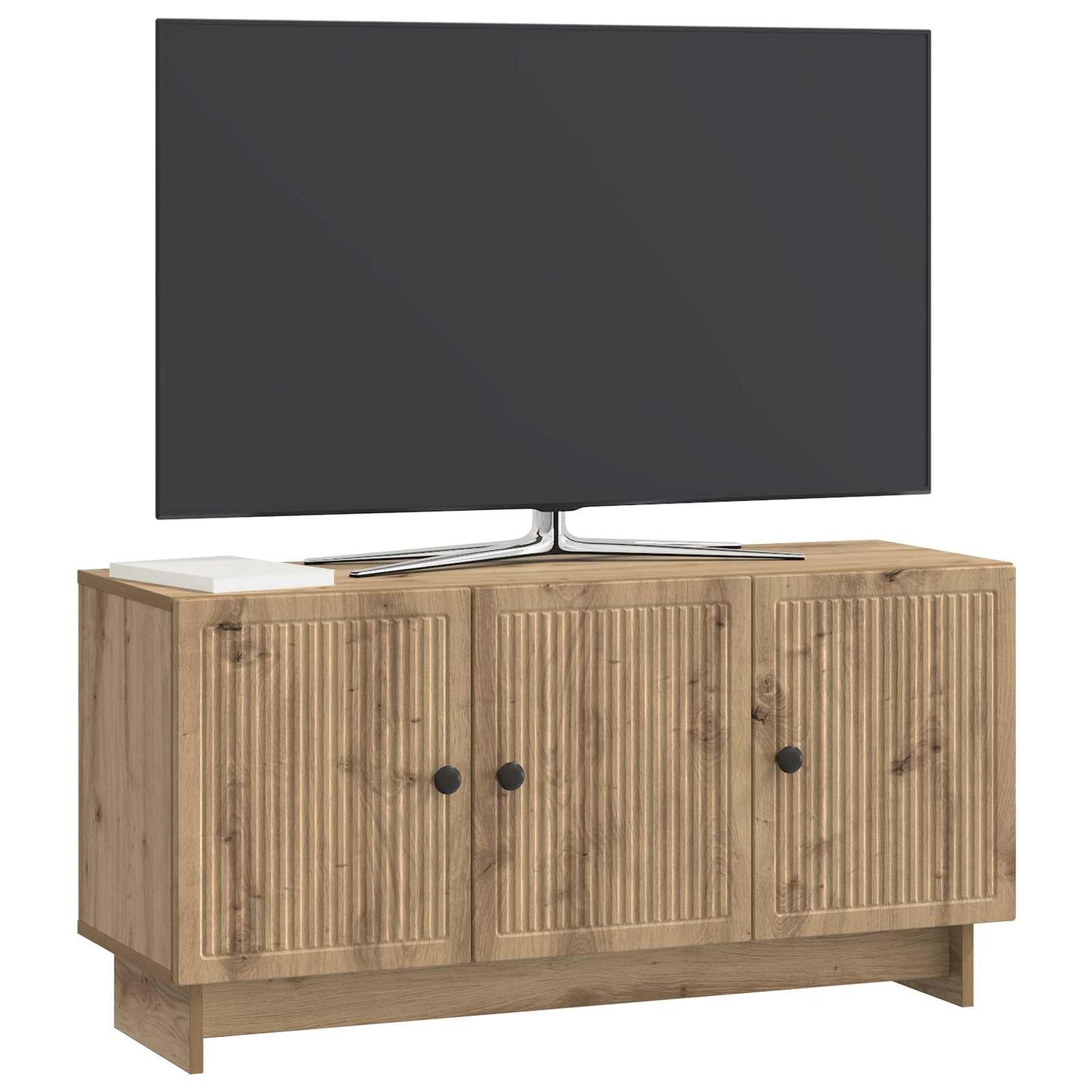 TV-kast Artisanaal eiken 99 x 34,5 x 50 cm Bewerkt hout is nu te koop bij PeponiXL, paradijselijk wonen!