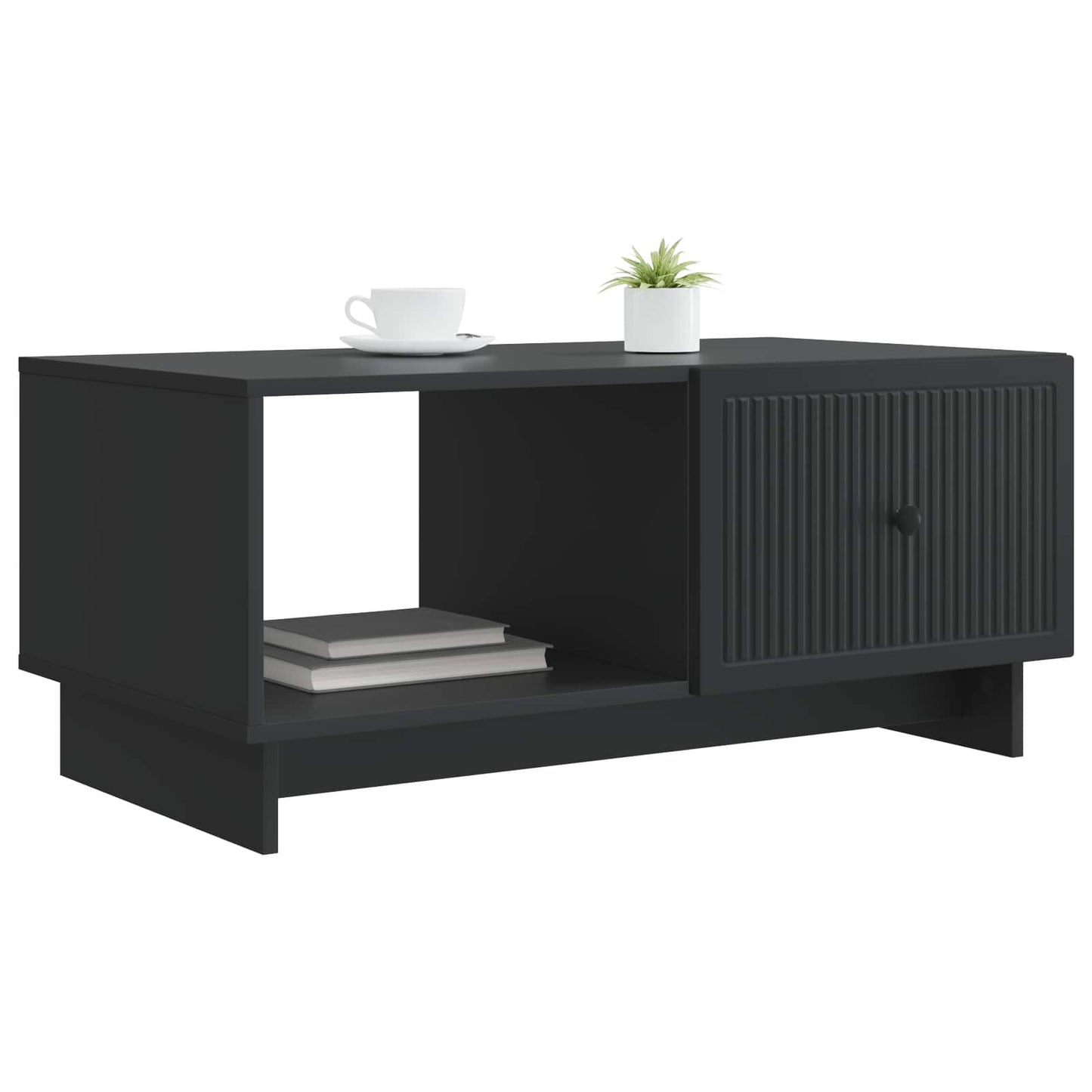 Salontafel Zwart 90 x 50 x 40 cm Bewerkt hout is nu te koop bij PeponiXL, paradijselijk wonen!
