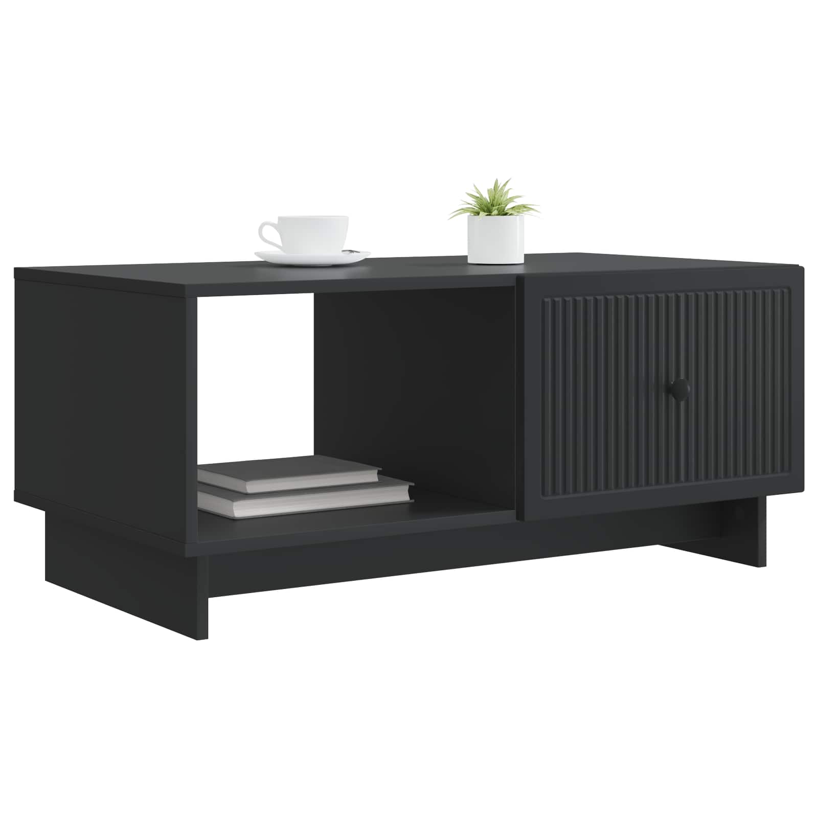 Salontafel Zwart 90 x 50 x 40 cm Bewerkt hout is nu te koop bij PeponiXL, paradijselijk wonen!