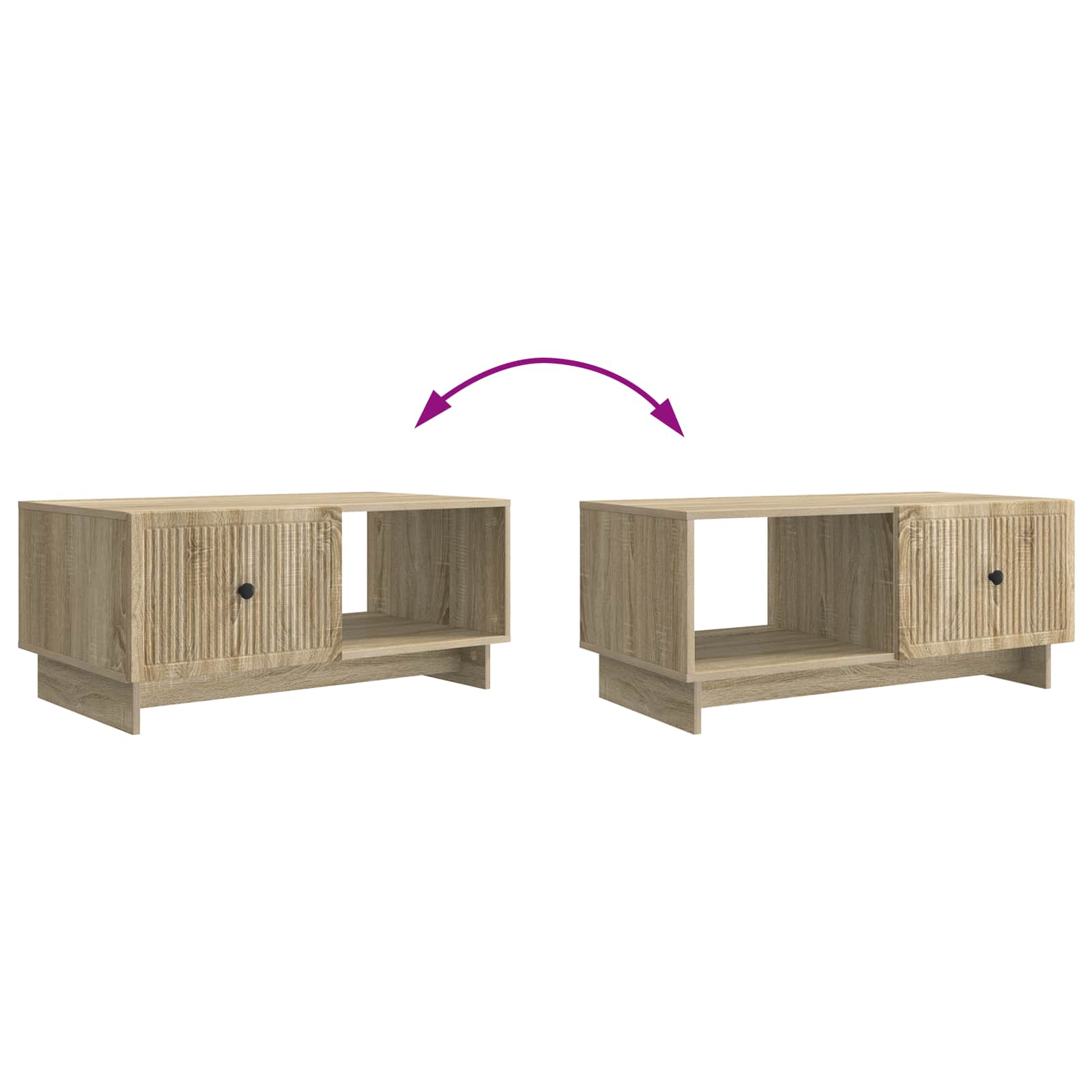 Salontafel Sonoma Eiken 90 x 50 x 40 cm Bewerkt hout is nu te koop bij PeponiXL, paradijselijk wonen!