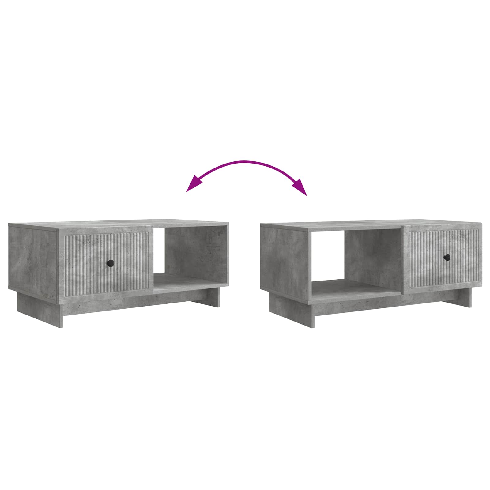 Salontafel Betongrijs 90 x 50 x 40 cm Bewerkt hout is nu te koop bij PeponiXL, paradijselijk wonen!