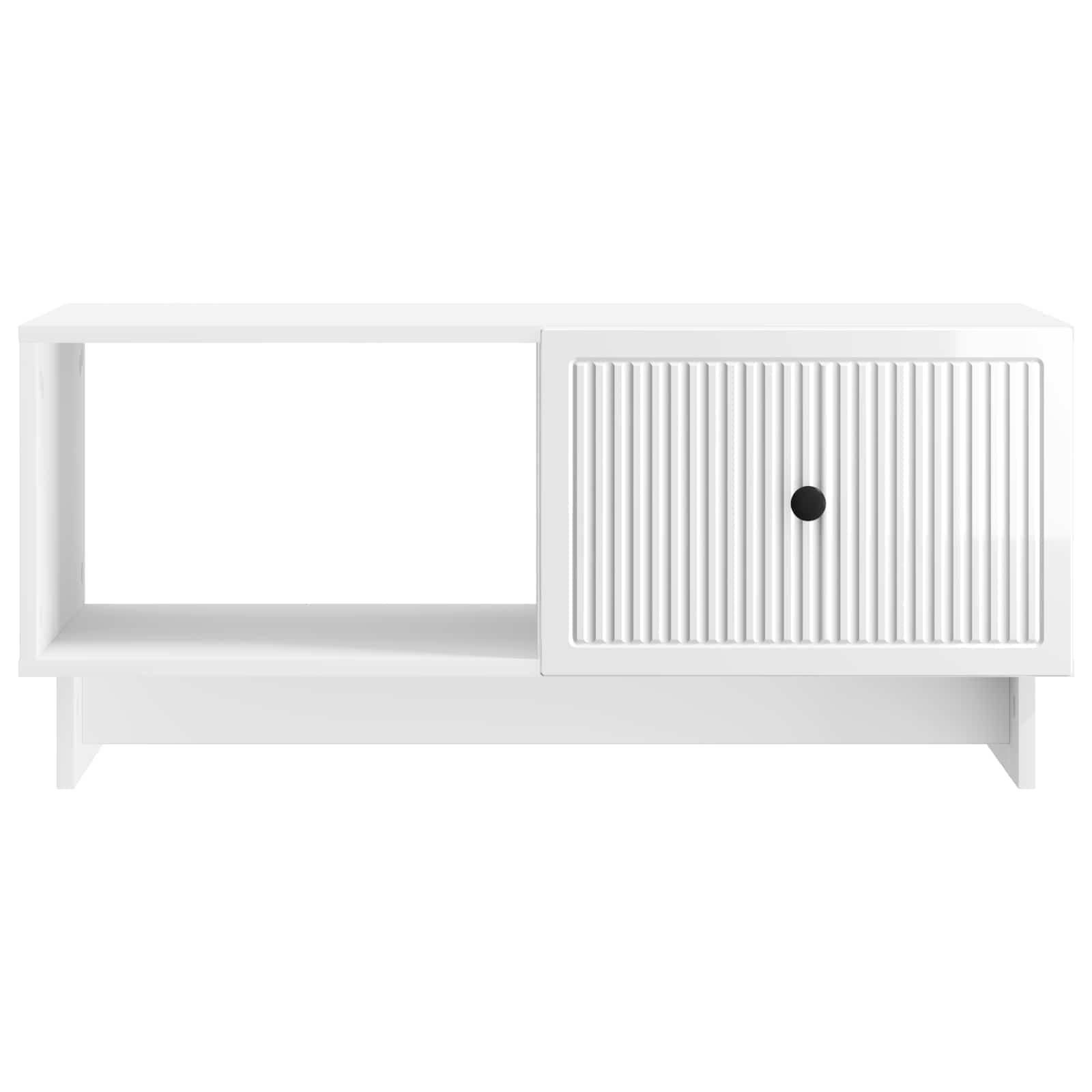 Salontafel Hoogglans Wit 90 x 50 x 40 cm Bewerkt hout is nu te koop bij PeponiXL, paradijselijk wonen!