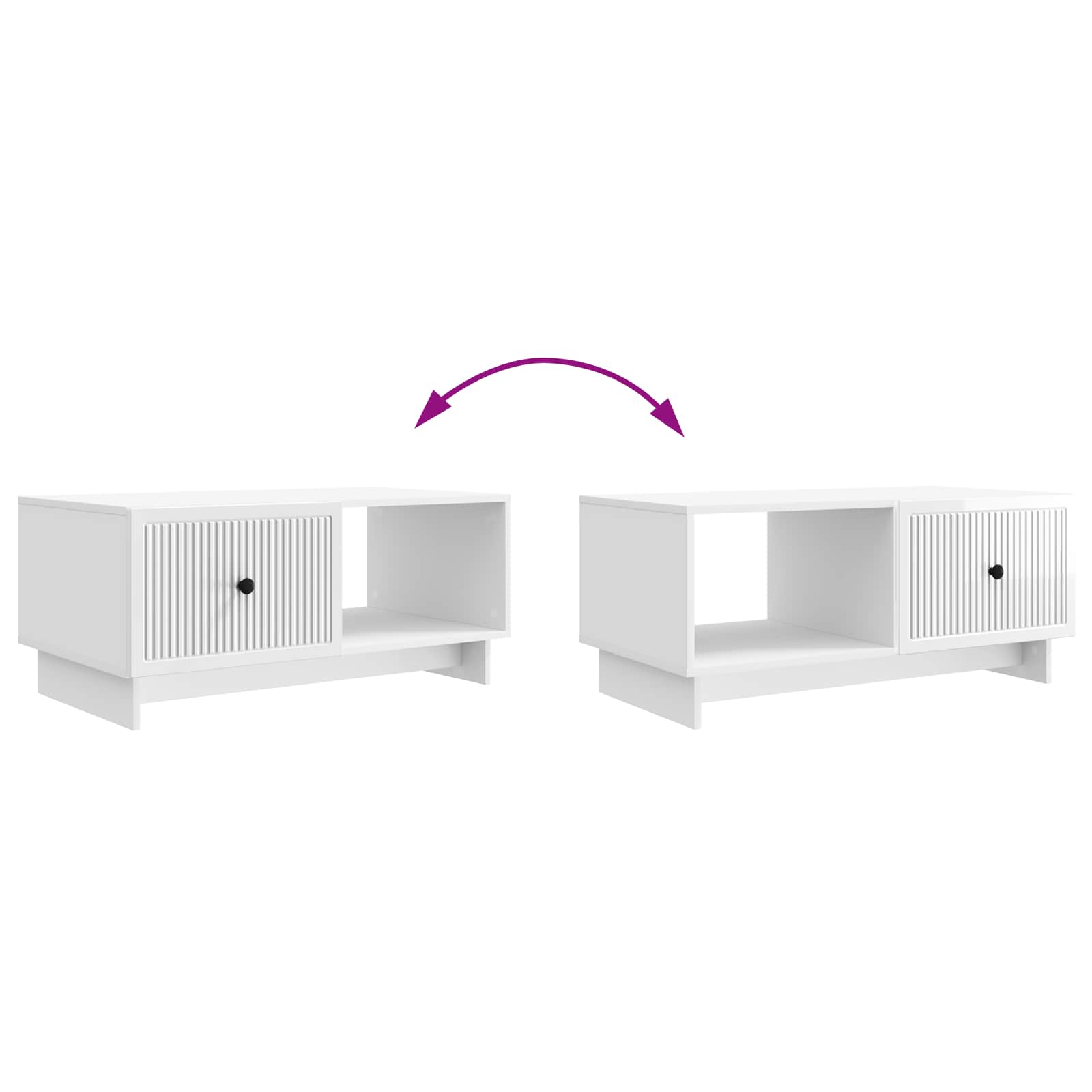 Salontafel Hoogglans Wit 90 x 50 x 40 cm Bewerkt hout is nu te koop bij PeponiXL, paradijselijk wonen!