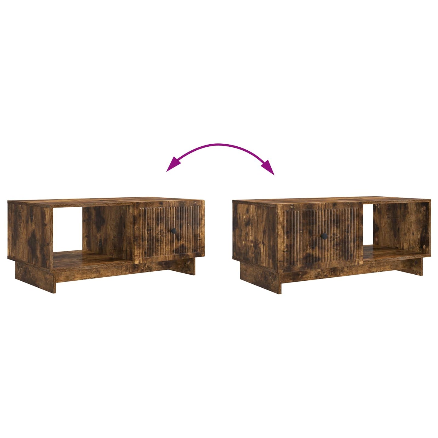 Salontafel Gerookt eiken 90 x 50 x 40 cm Bewerkt hout is nu te koop bij PeponiXL, paradijselijk wonen!