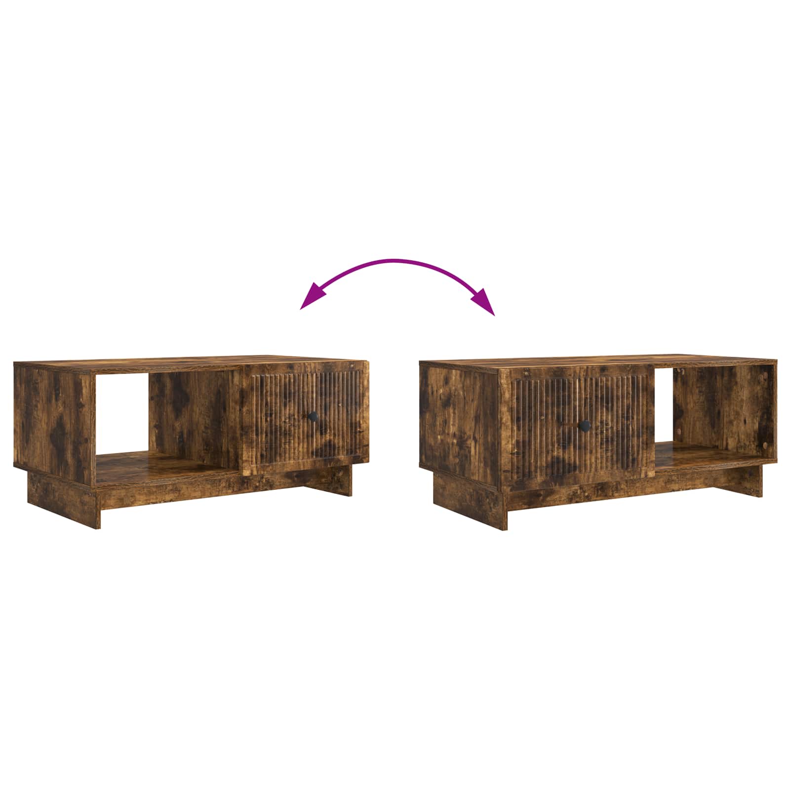 Salontafel Gerookt eiken 90 x 50 x 40 cm Bewerkt hout is nu te koop bij PeponiXL, paradijselijk wonen!