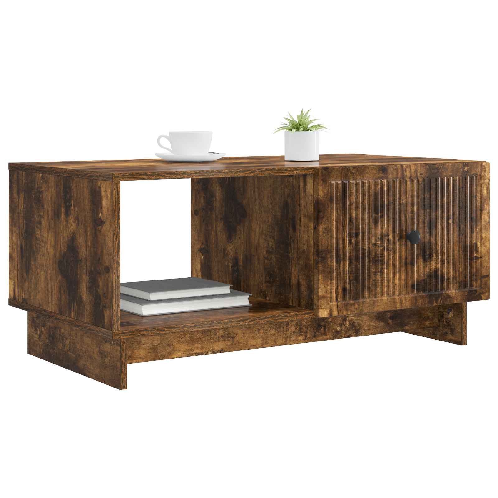 Salontafel Gerookt eiken 90 x 50 x 40 cm Bewerkt hout is nu te koop bij PeponiXL, paradijselijk wonen!
