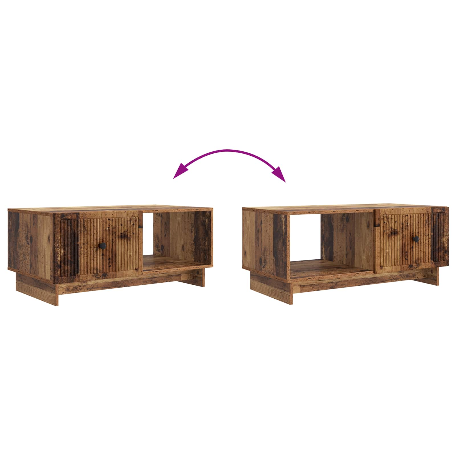 Salontafel Oud hout 90 x 50 x 40 cm Bewerkt hout is nu te koop bij PeponiXL, paradijselijk wonen!