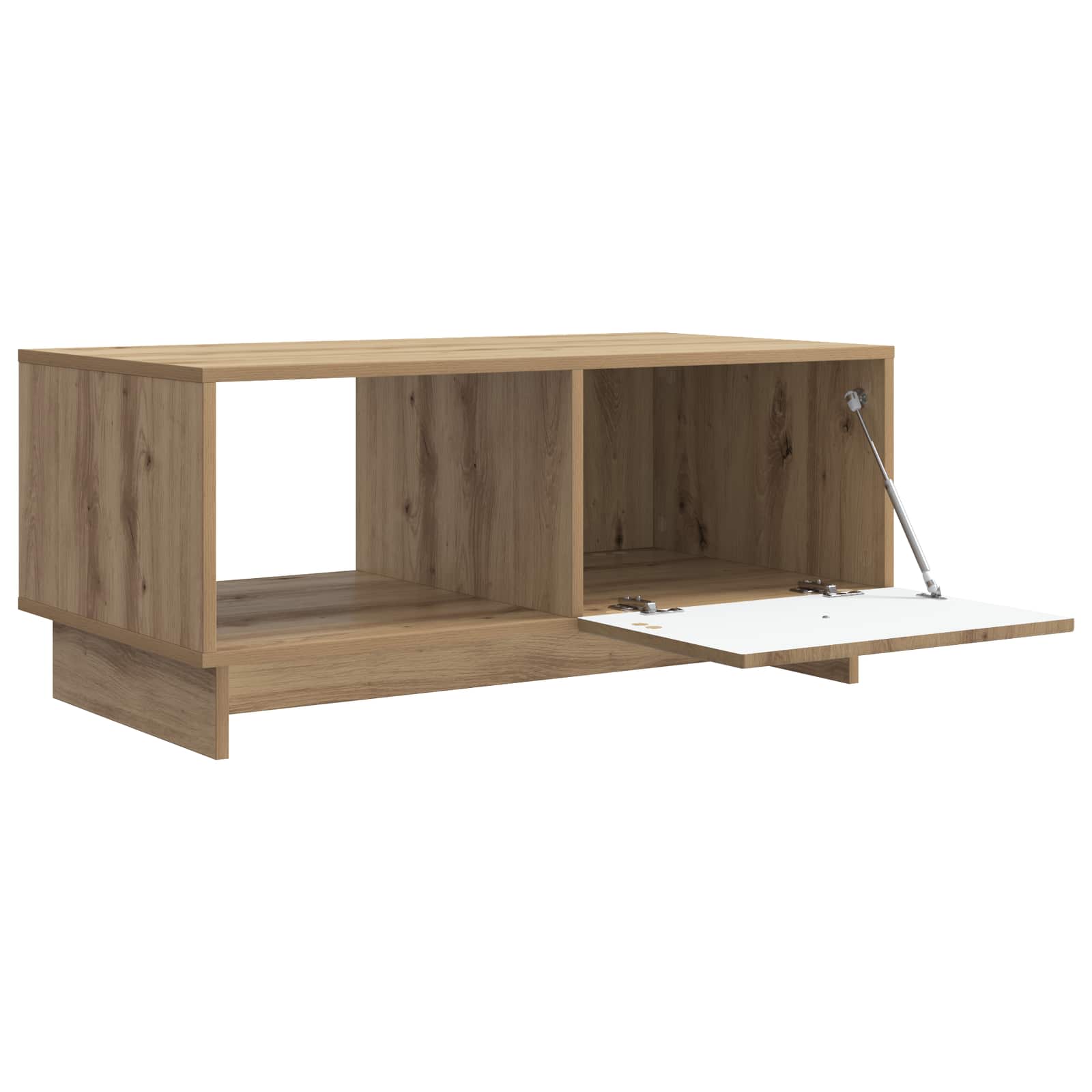Salontafel Artisanaal eiken 90 x 50 x 40 cm Bewerkt hout is nu te koop bij PeponiXL, paradijselijk wonen!