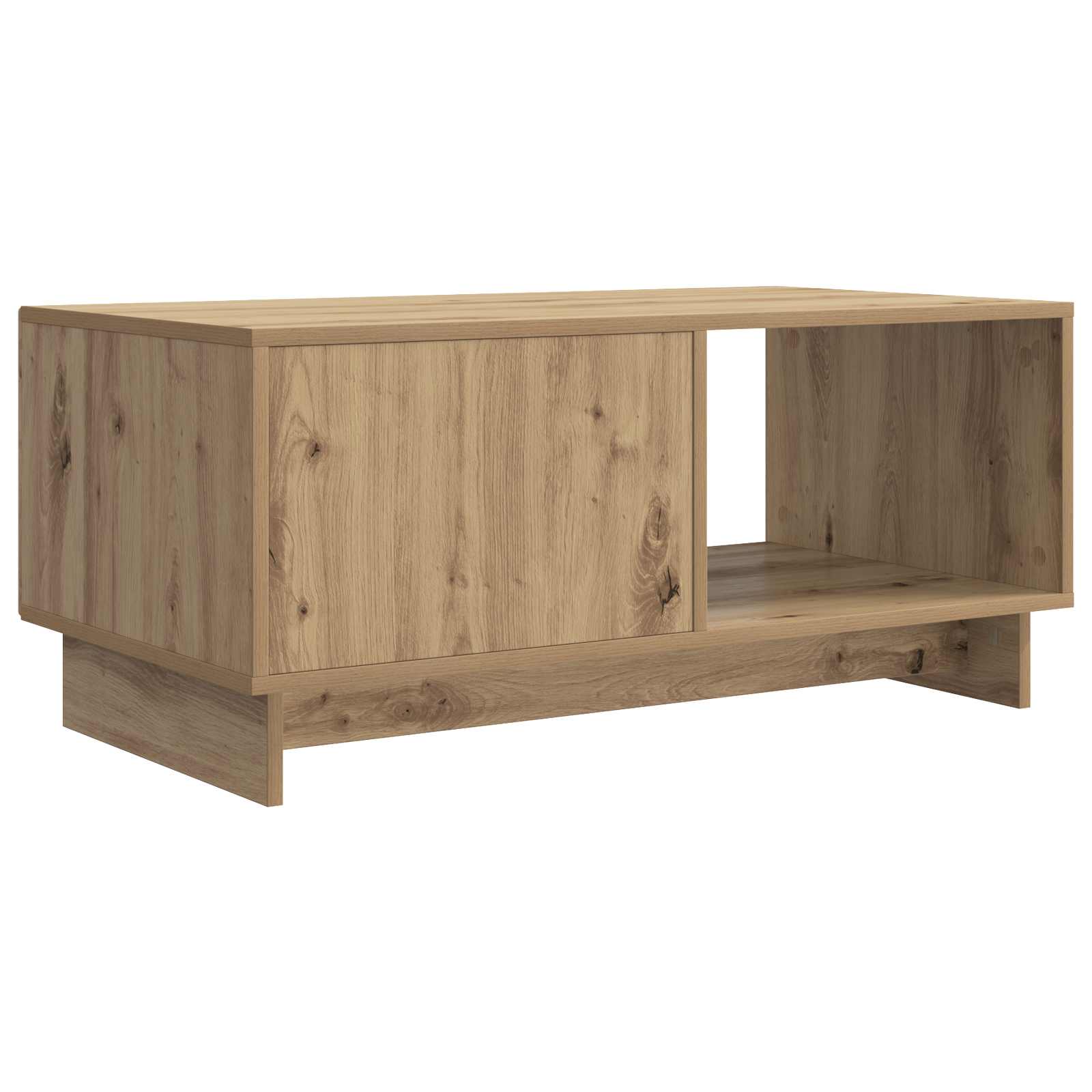 Salontafel Artisanaal eiken 90 x 50 x 40 cm Bewerkt hout is nu te koop bij PeponiXL, paradijselijk wonen!