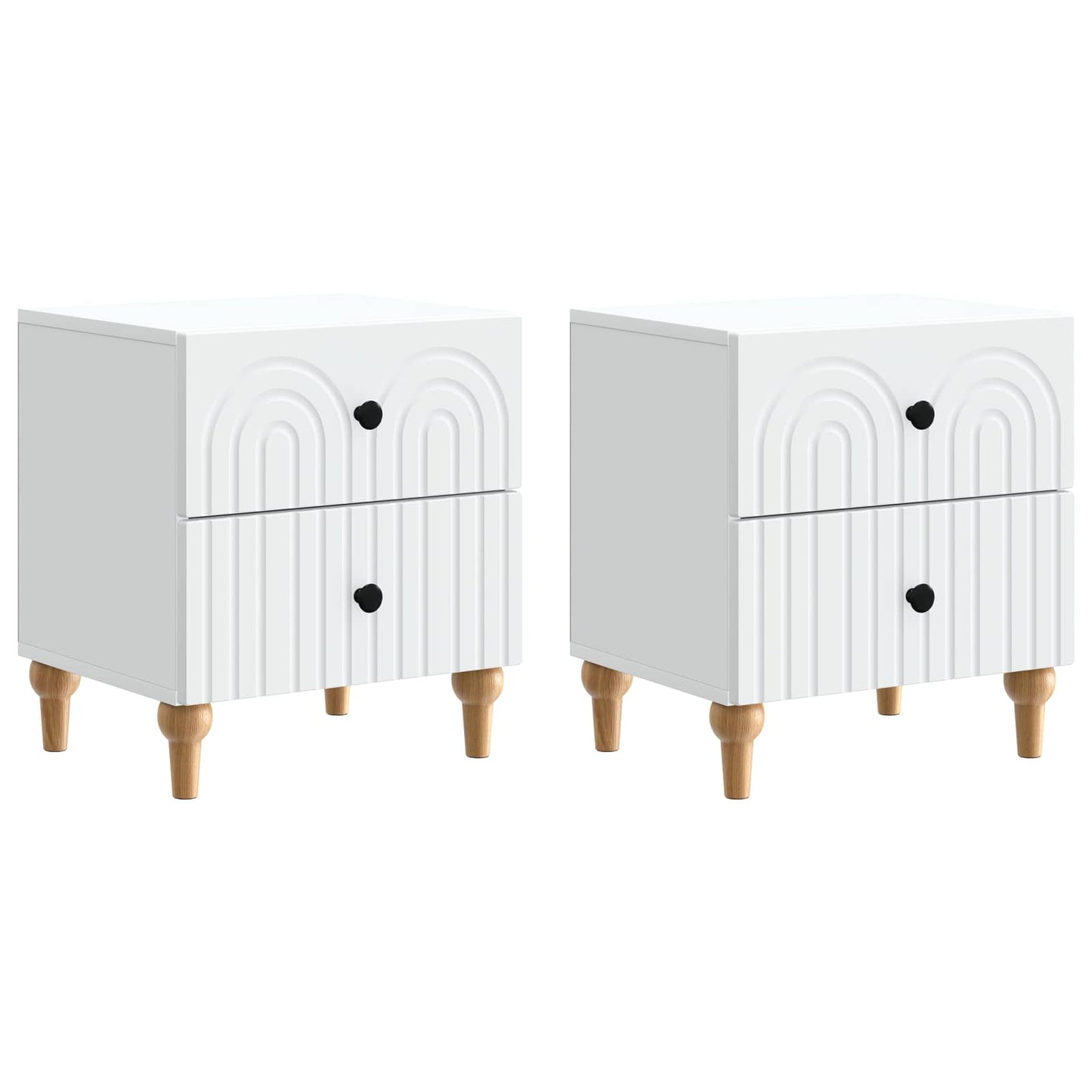 Nachtkastje met lade 2 pcs Wit 43 x 34,5 x 48 cm Bewerkt hout is nu te koop bij PeponiXL, paradijselijk wonen!