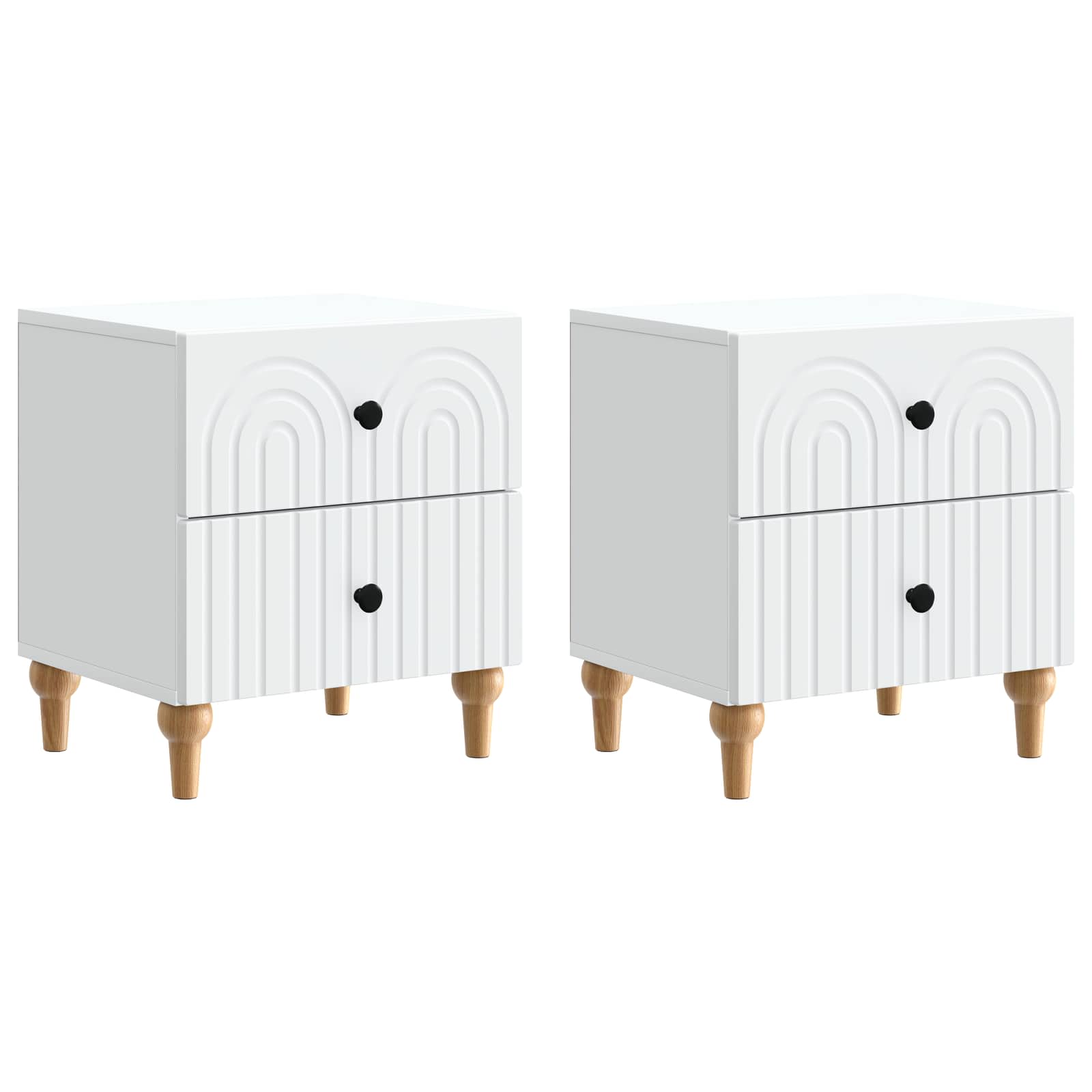 Nachtkastje met lade 2 pcs Wit 43 x 34,5 x 48 cm Bewerkt hout is nu te koop bij PeponiXL, paradijselijk wonen!