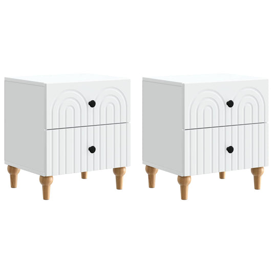 Nachtkastje met lade 2 pcs Wit 43 x 34,5 x 48 cm Bewerkt hout is nu te koop bij PeponiXL, paradijselijk wonen!