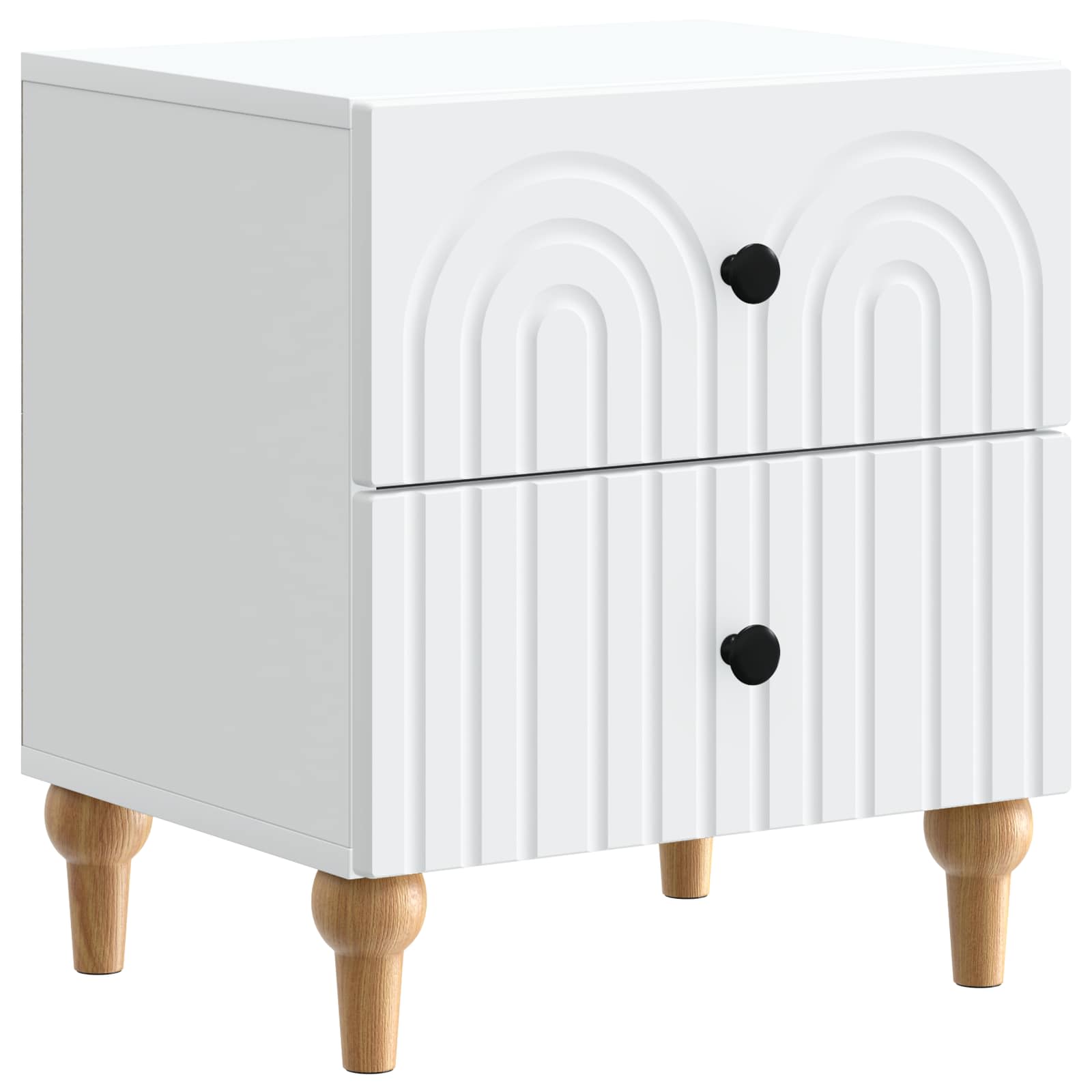 Nachtkastje met lade 2 pcs Wit 43 x 34,5 x 48 cm Bewerkt hout is nu te koop bij PeponiXL, paradijselijk wonen!