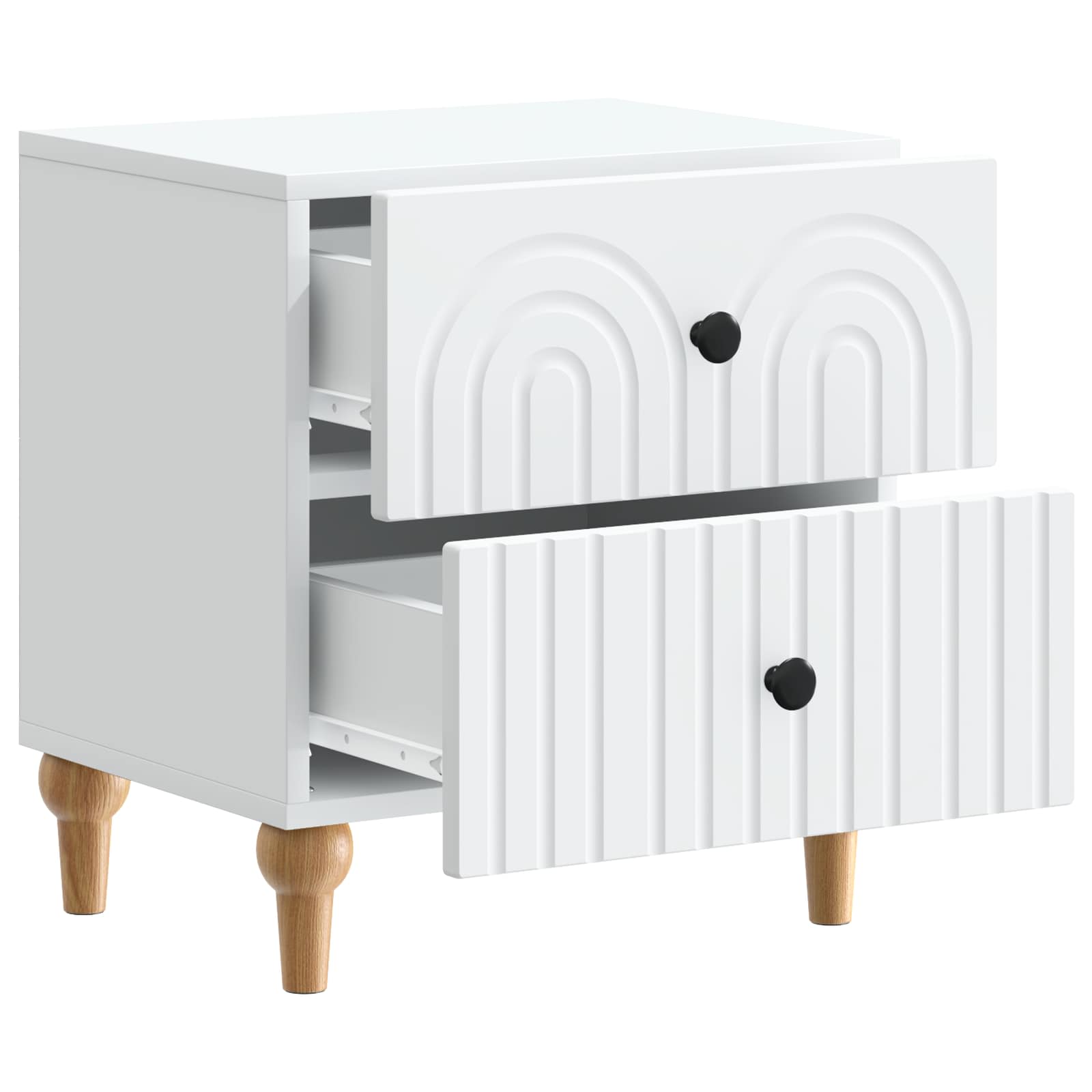 Nachtkastje met lade 2 pcs Wit 43 x 34,5 x 48 cm Bewerkt hout is nu te koop bij PeponiXL, paradijselijk wonen!