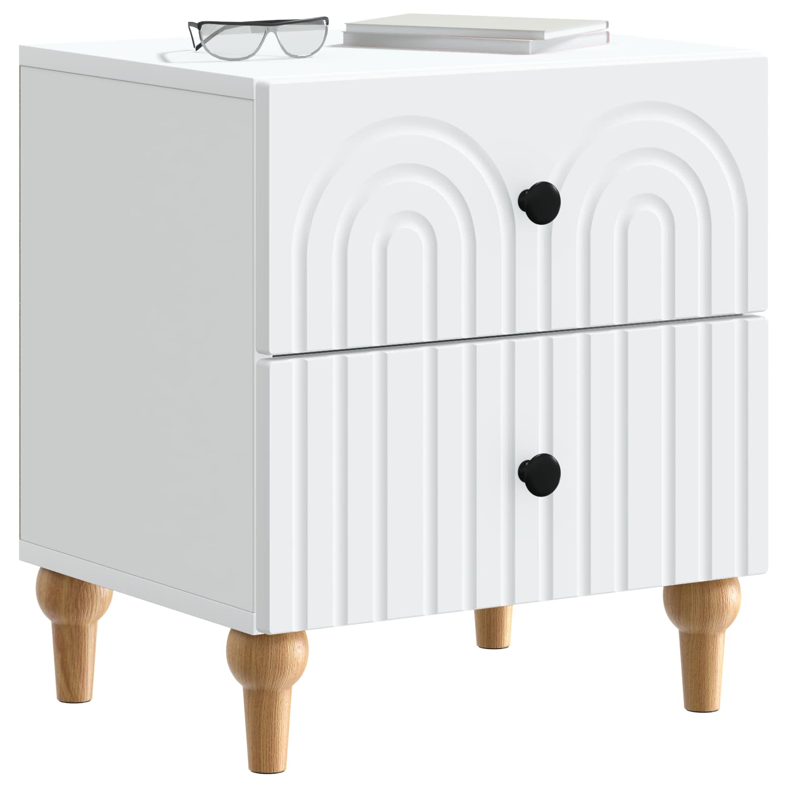 Nachtkastje met lade 2 pcs Wit 43 x 34,5 x 48 cm Bewerkt hout is nu te koop bij PeponiXL, paradijselijk wonen!