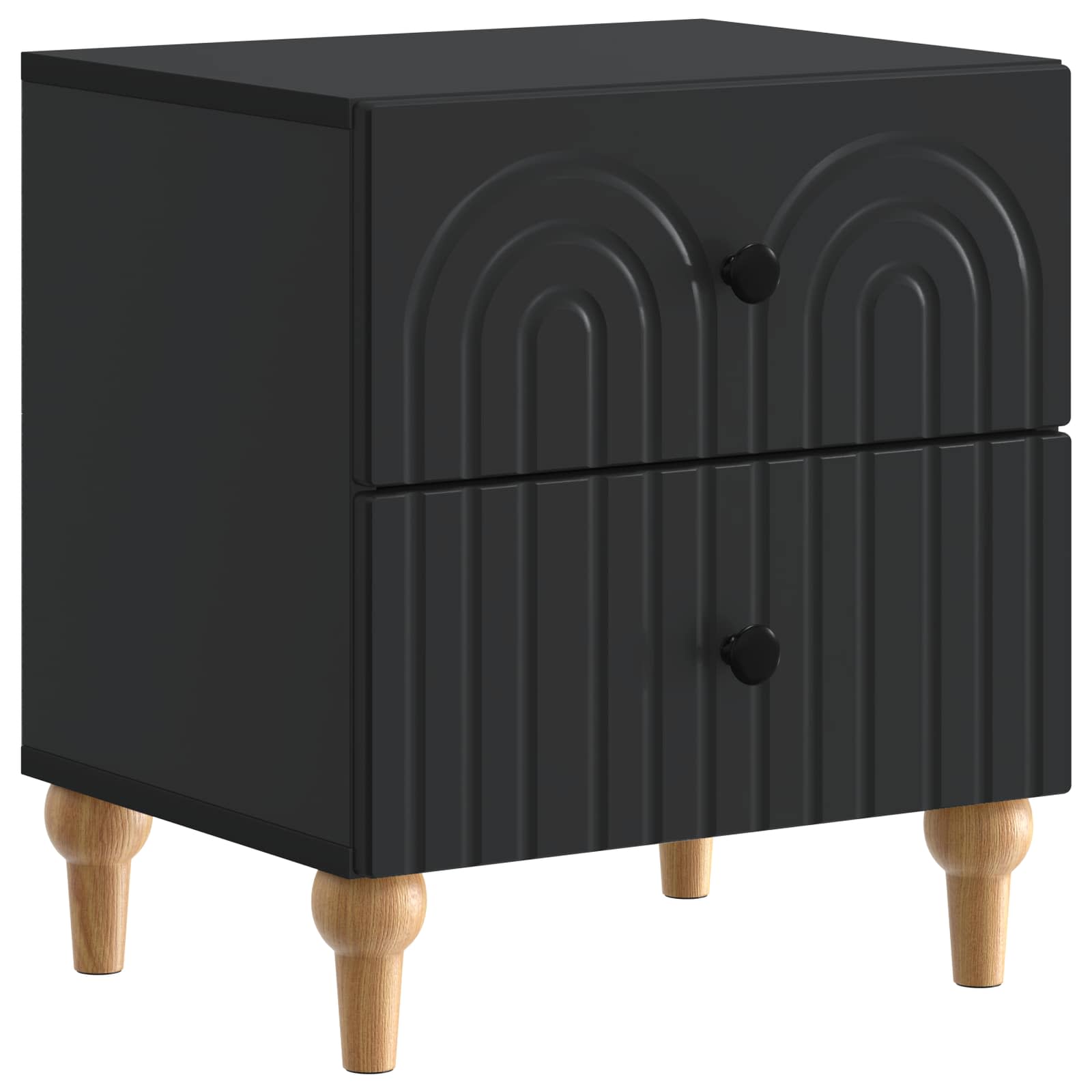 Nachtkastje met lade 2 pcs Zwart 43 x 34,5 x 48 cm Bewerkt hout is nu te koop bij PeponiXL, paradijselijk wonen!