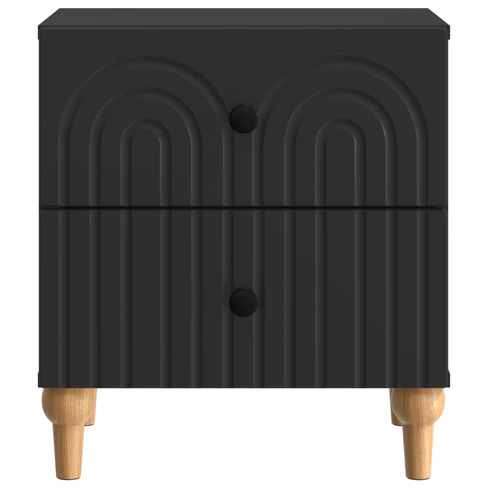 Nachtkastje met lade 2 pcs Zwart 43 x 34,5 x 48 cm Bewerkt hout is nu te koop bij PeponiXL, paradijselijk wonen!