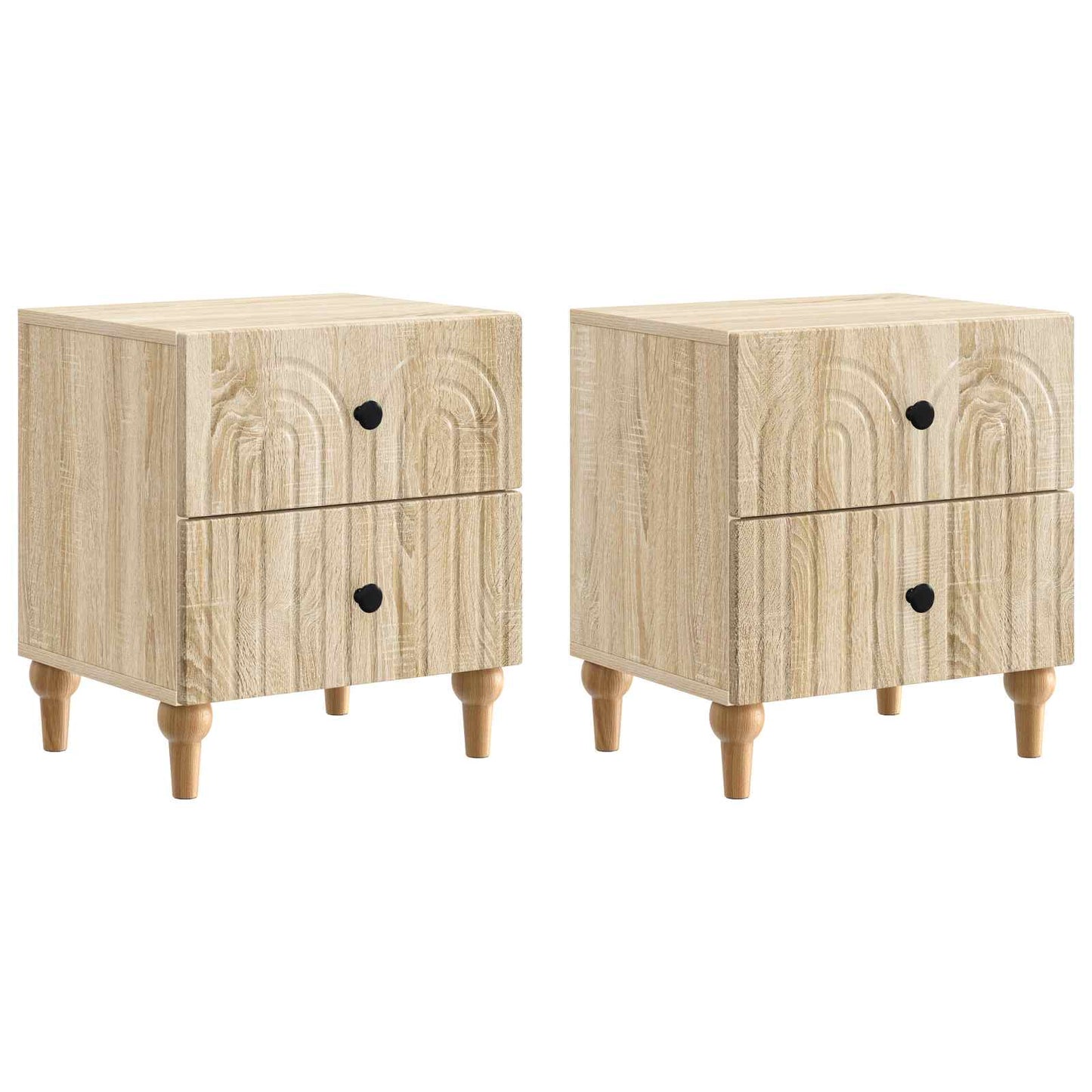 Nachtkastje 2 pcs Sonoma Eiken 43 x 34,5 x 48 cm Bewerkt hout is nu te koop bij PeponiXL, paradijselijk wonen!