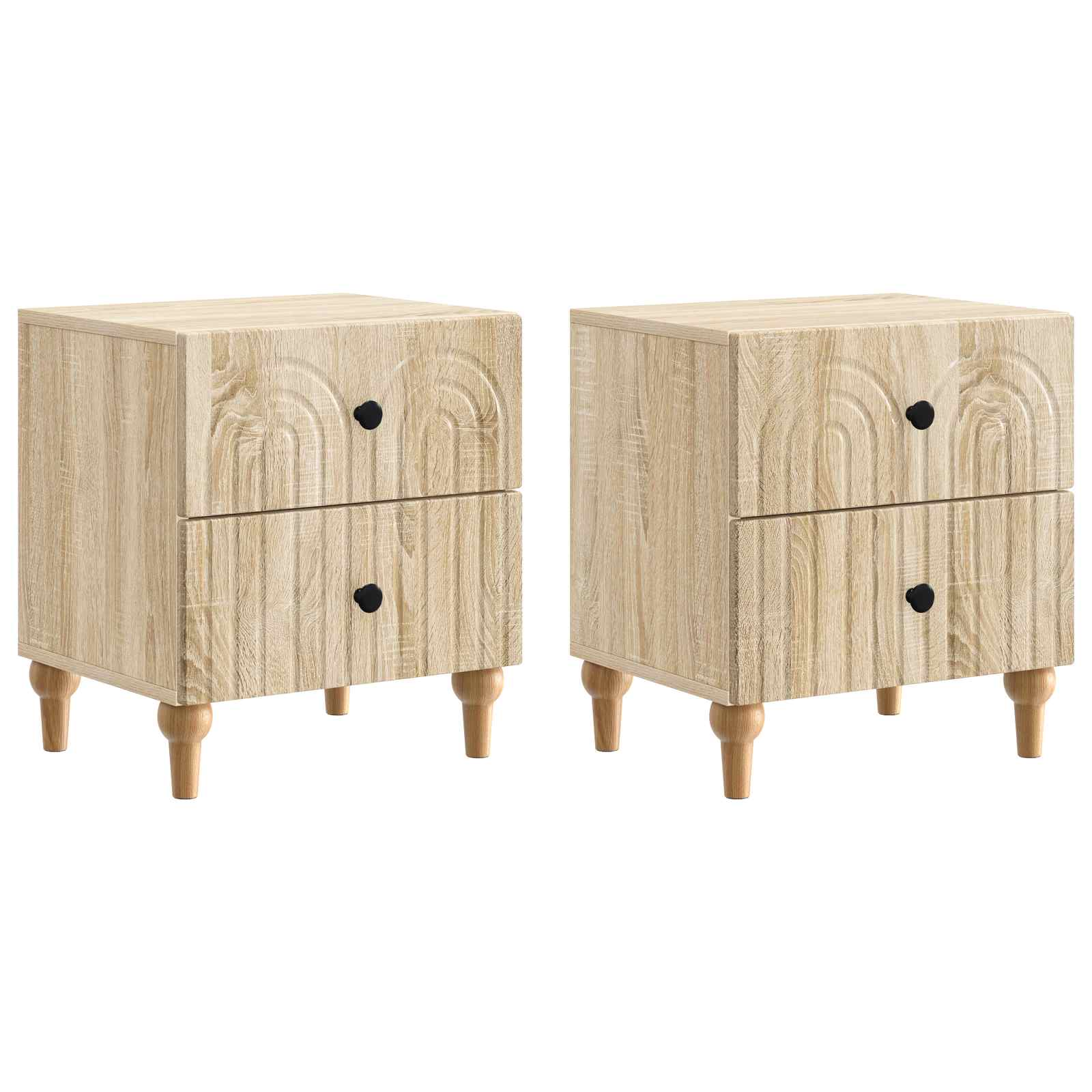 Nachtkastje 2 pcs Sonoma Eiken 43 x 34,5 x 48 cm Bewerkt hout is nu te koop bij PeponiXL, paradijselijk wonen!