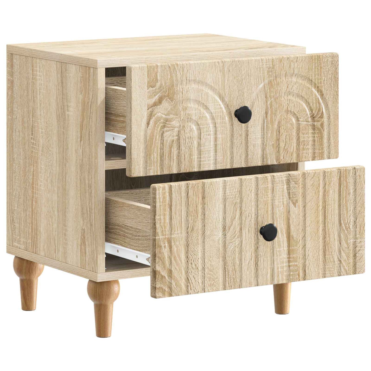 Nachtkastje 2 pcs Sonoma Eiken 43 x 34,5 x 48 cm Bewerkt hout is nu te koop bij PeponiXL, paradijselijk wonen!