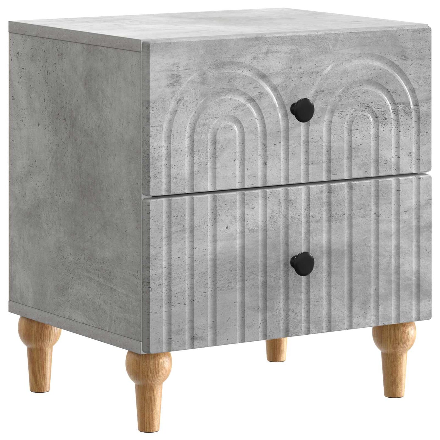 Nachtkastje met lade Betongrijs 43 x 34,5 x 48 cm Bewerkt hout is nu te koop bij PeponiXL, paradijselijk wonen!
