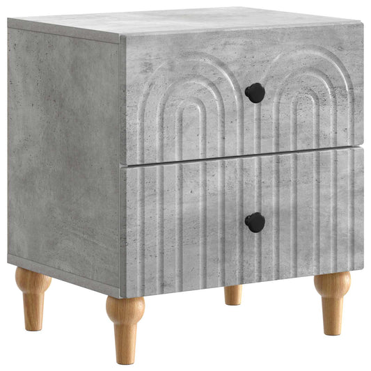 Nachtkastje met lade Betongrijs 43 x 34,5 x 48 cm Bewerkt hout is nu te koop bij PeponiXL, paradijselijk wonen!
