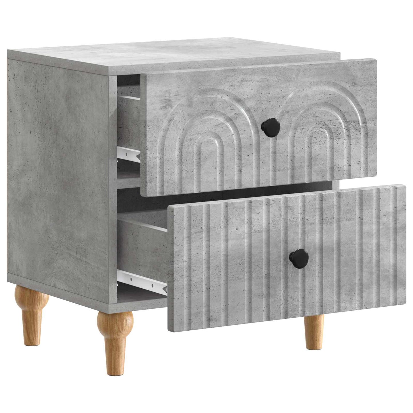 Nachtkastje met lade Betongrijs 43 x 34,5 x 48 cm Bewerkt hout is nu te koop bij PeponiXL, paradijselijk wonen!