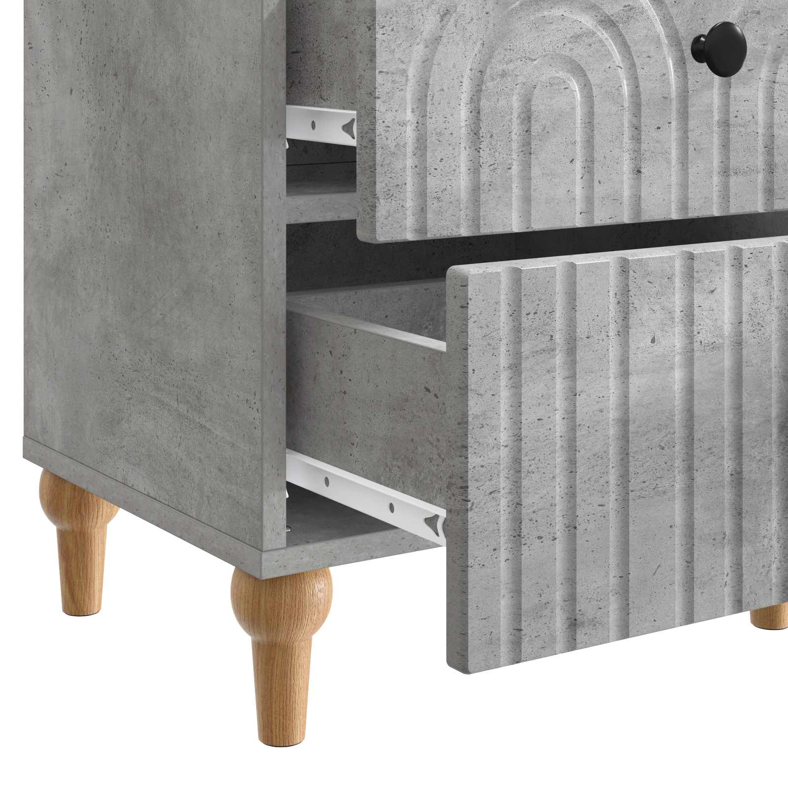 Nachtkastje 2 pcs Betongrijs 43 x 34,5 x 48 cm Bewerkt hout is nu te koop bij PeponiXL, paradijselijk wonen!