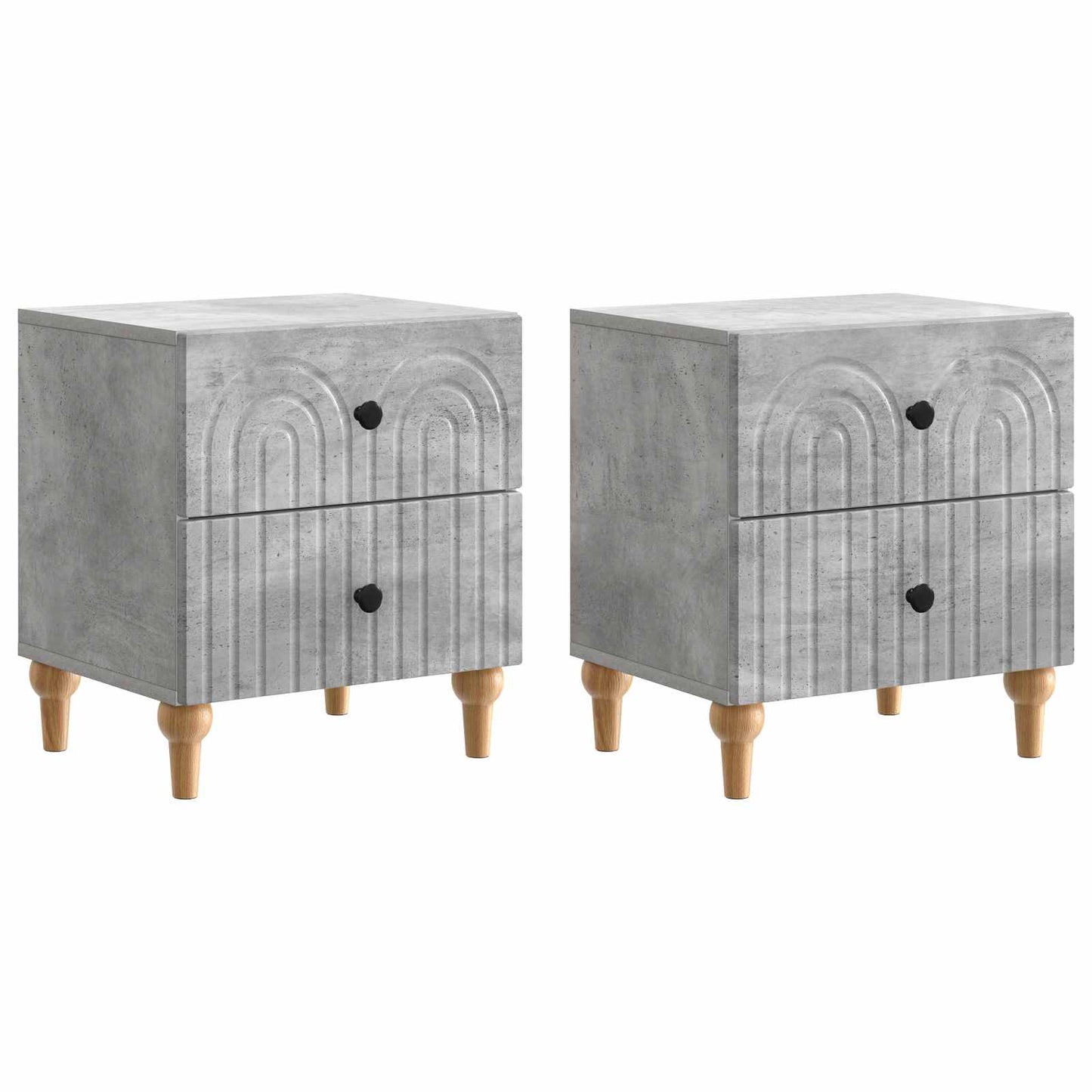 Nachtkastje 2 pcs Betongrijs 43 x 34,5 x 48 cm Bewerkt hout is nu te koop bij PeponiXL, paradijselijk wonen!