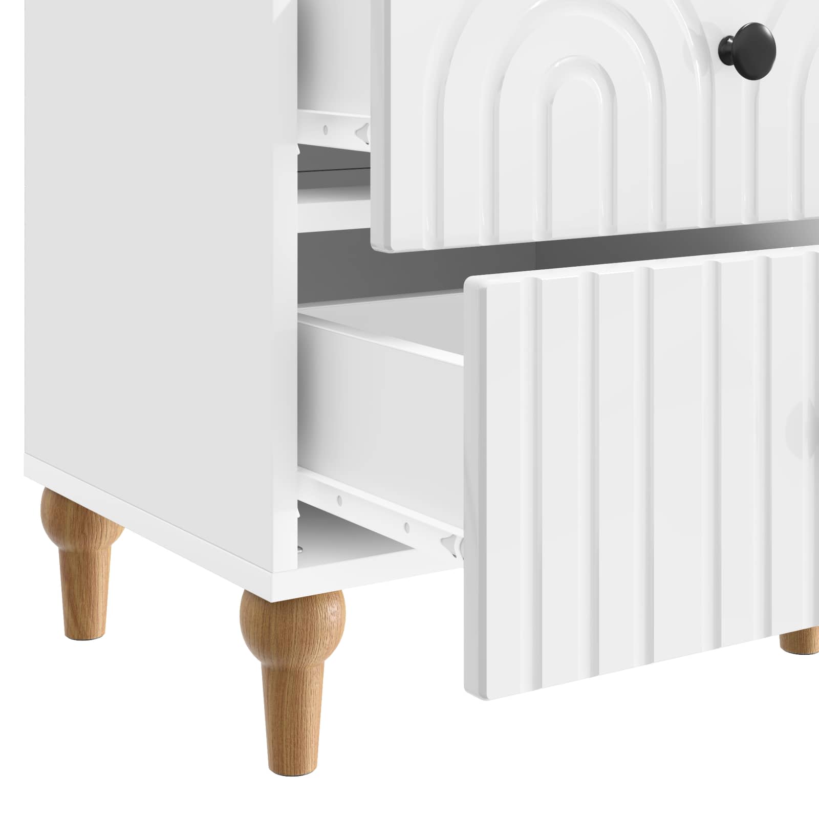 Nachtkastje 2 pcs Hoogglans Wit 43 x 34,5 x 48 cm Bewerkt hout is nu te koop bij PeponiXL, paradijselijk wonen!