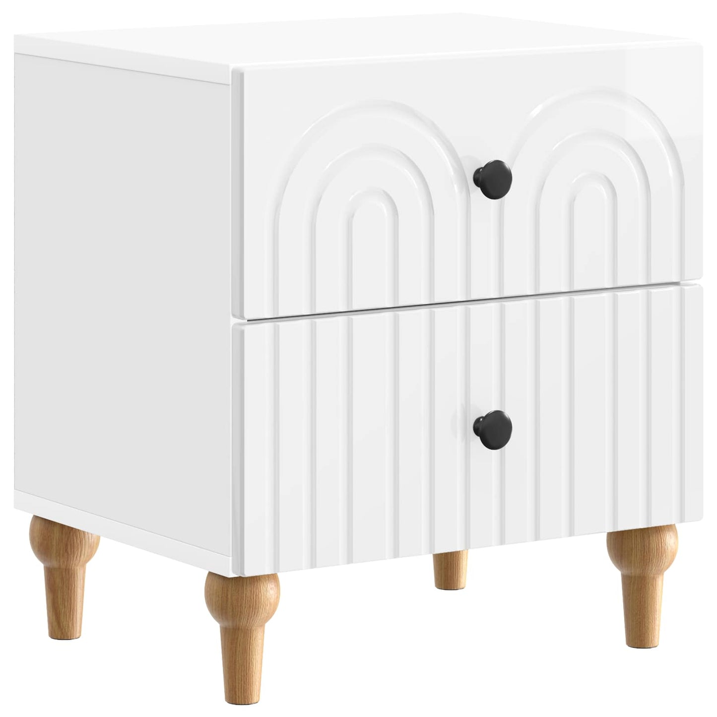 Nachtkastje 2 pcs Hoogglans Wit 43 x 34,5 x 48 cm Bewerkt hout is nu te koop bij PeponiXL, paradijselijk wonen!