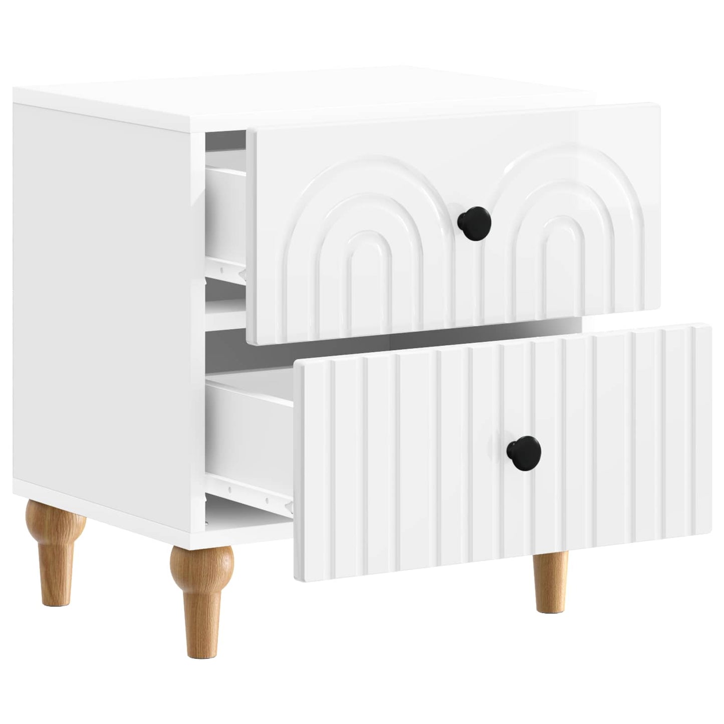 Nachtkastje 2 pcs Hoogglans Wit 43 x 34,5 x 48 cm Bewerkt hout is nu te koop bij PeponiXL, paradijselijk wonen!