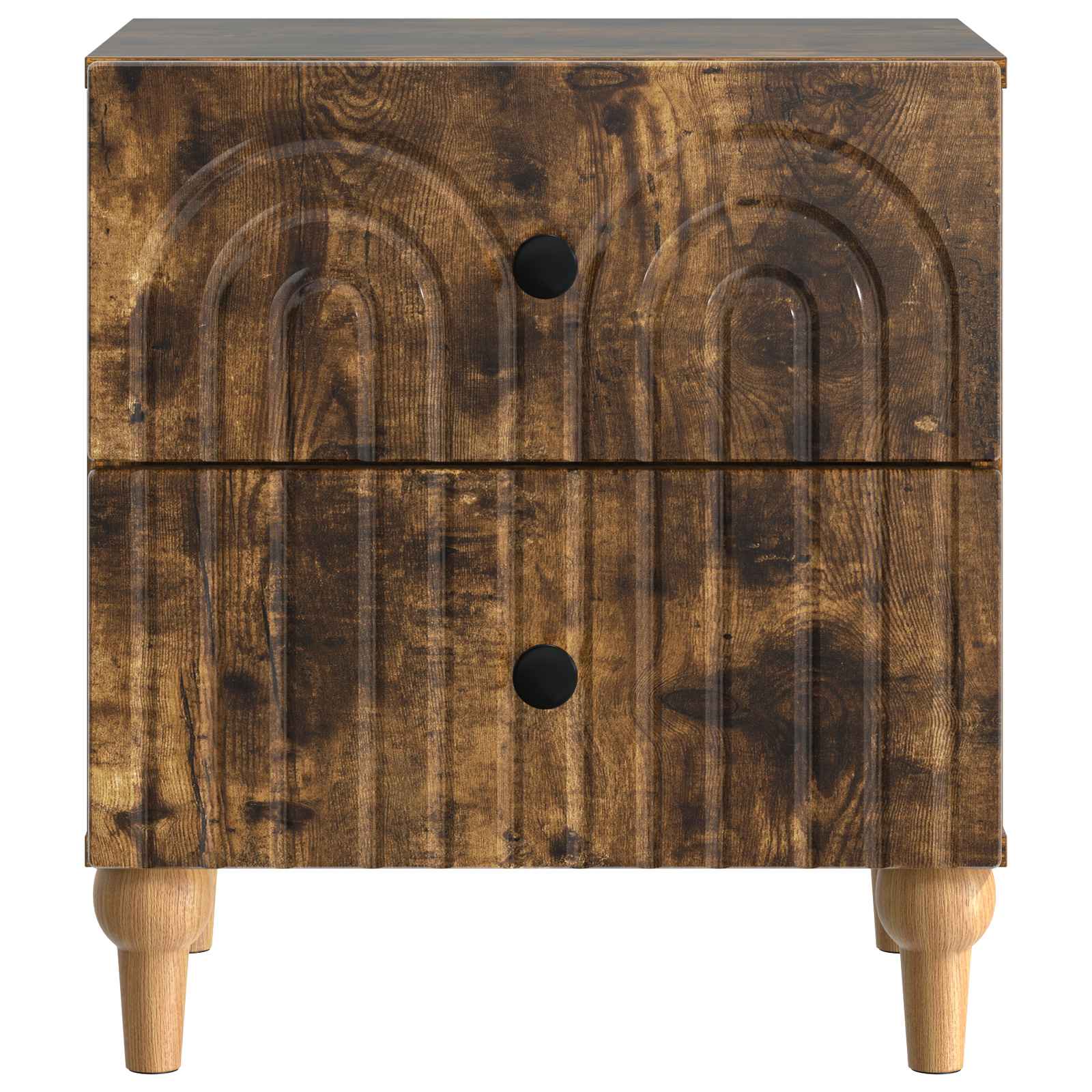 Nachtkastje 2 pcs Gerookt eiken 43 x 34,5 x 48 cm Bewerkt hout is nu te koop bij PeponiXL, paradijselijk wonen!