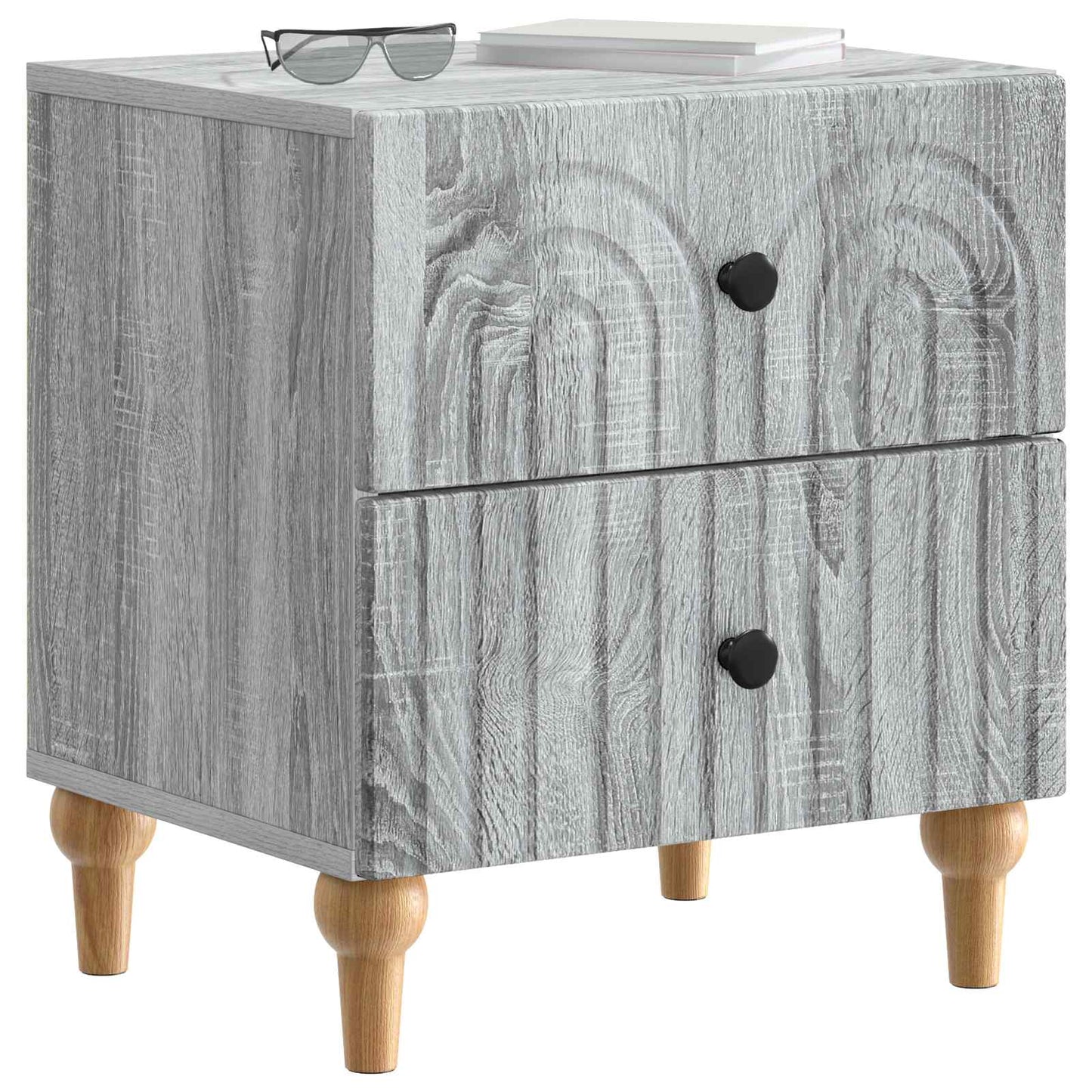 Nachtkastje Grijs sonoma 43 x 34,5 x 48 cm Bewerkt hout is nu te koop bij PeponiXL, paradijselijk wonen!